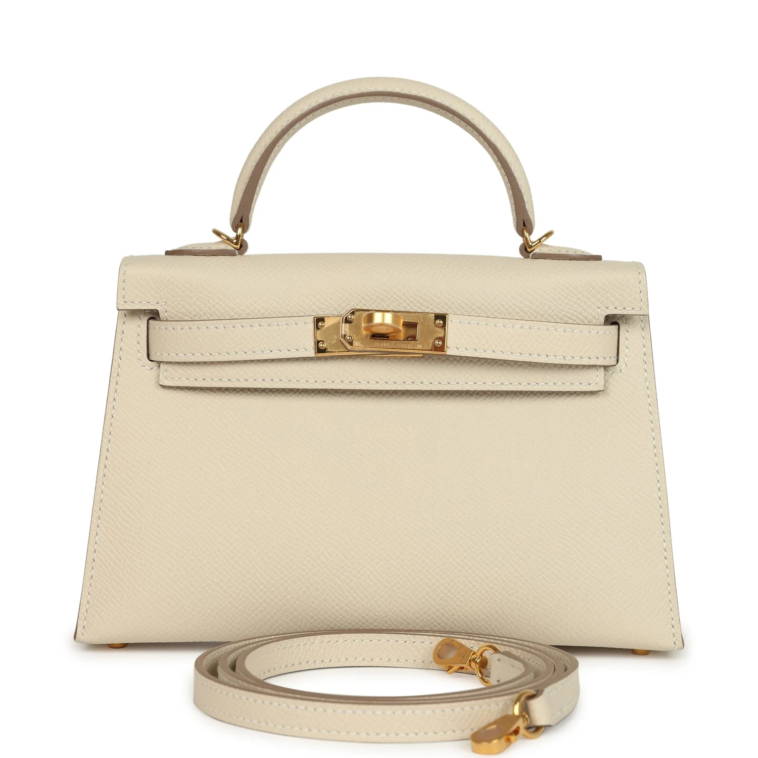 Hermes Kelly Sellier  Craie Epsom Gold Hardware