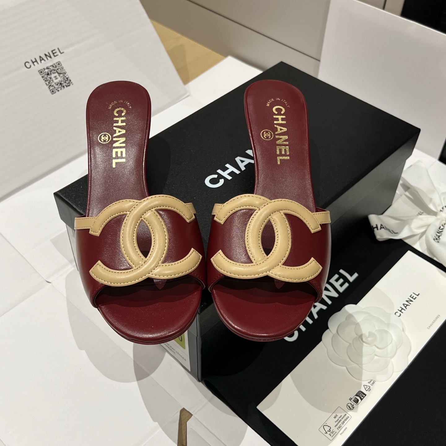 Chanel CC Kitten Heel Sandals #382676