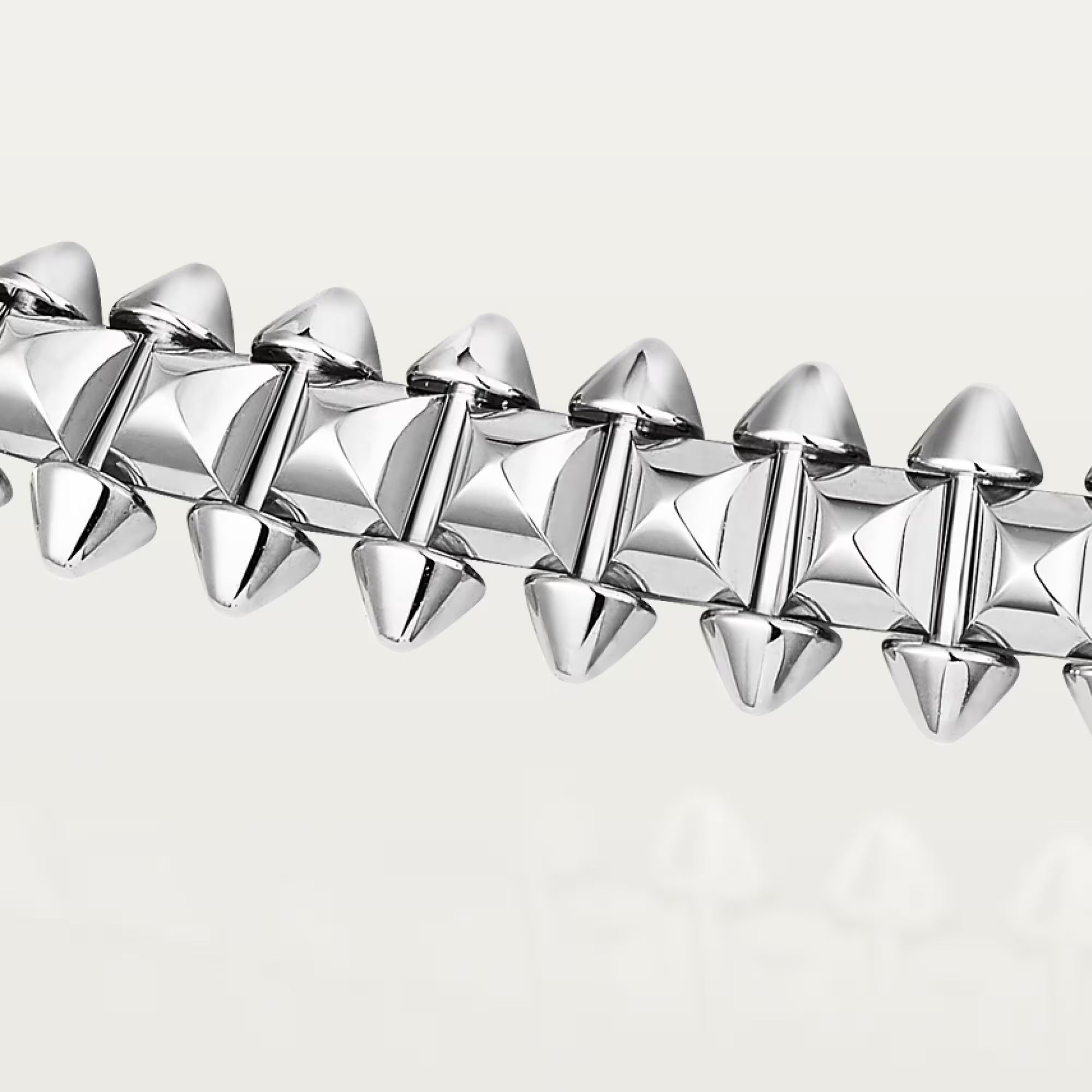 Carty Bullet Necklace, White Gold, No Gemstones