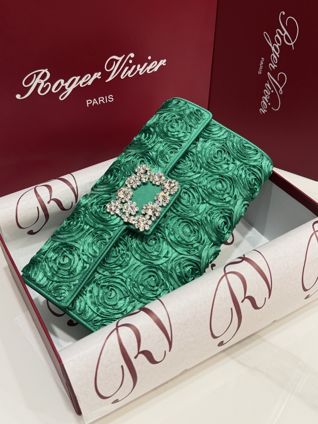[TOP] ROGER VIVIER Diamond Bag 24-13-3 CM - Green - 711 Luxury