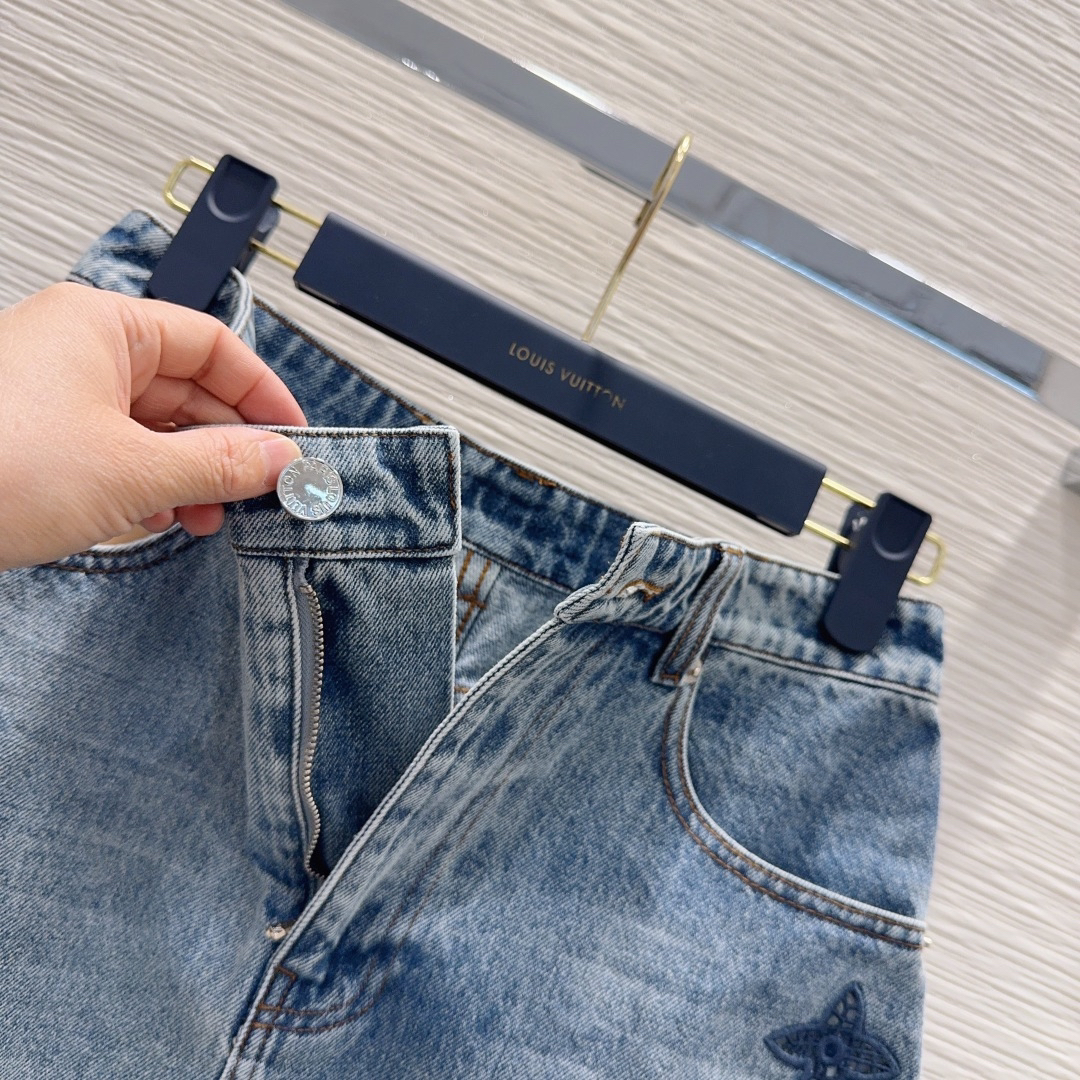 [TOP] Louis Vuitton LV Denim Skirt - Blue