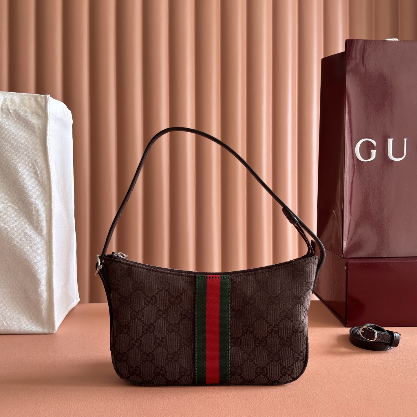 [TOP] GUCCI Lunetta Bag 22 x 13 x 3 cm - Brown - 711 Luxury