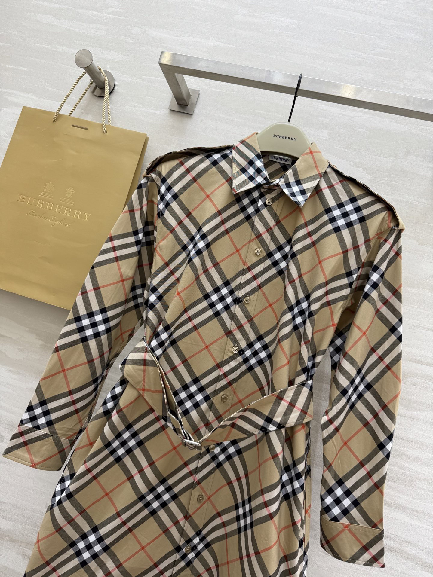 [TOP] BURBERRY Trench Dress - Khaki - 711 Luxury
