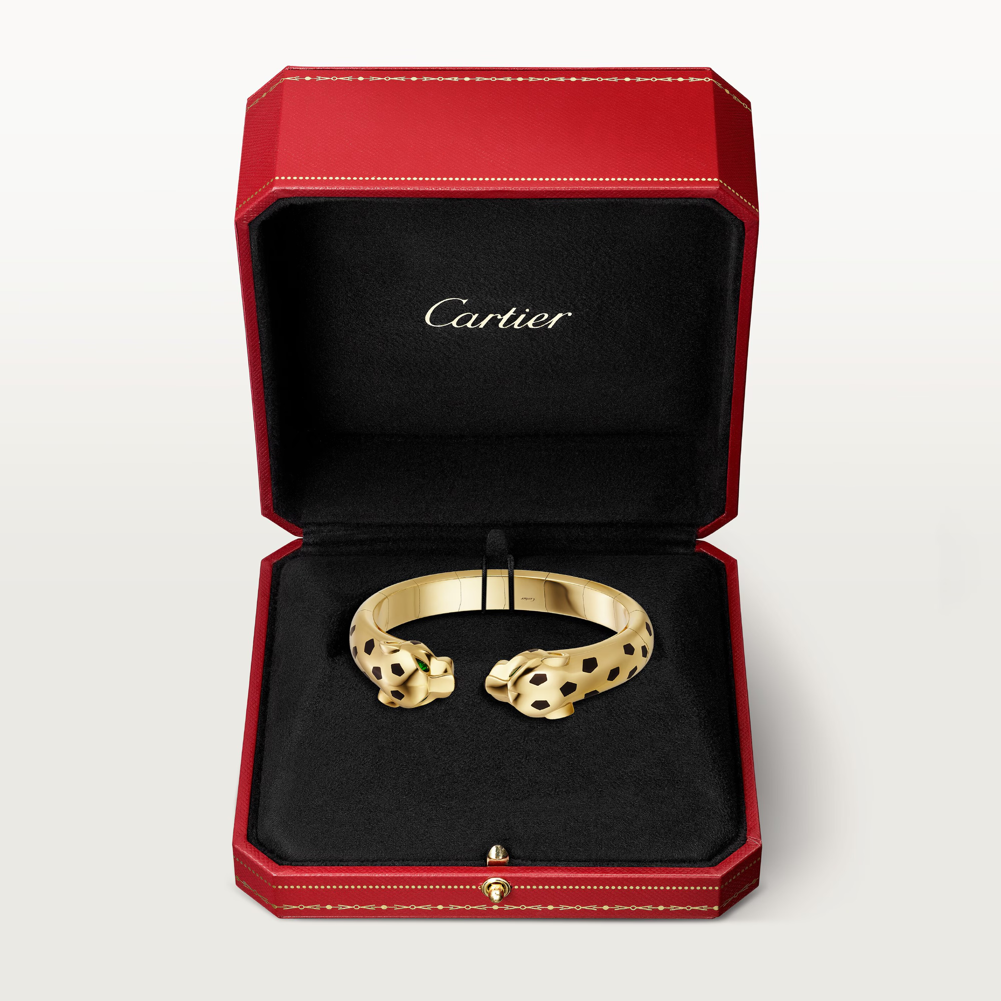 Carty Panther Motif Bracelet, Yellow Gold, Double Head,Medium Model