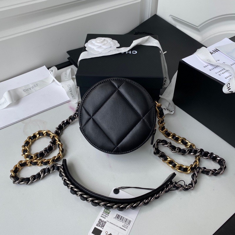 [TOP] CHANEL Mini Round Cake Bag 12×12×4.5cm - GHW - Black - 711 Luxury