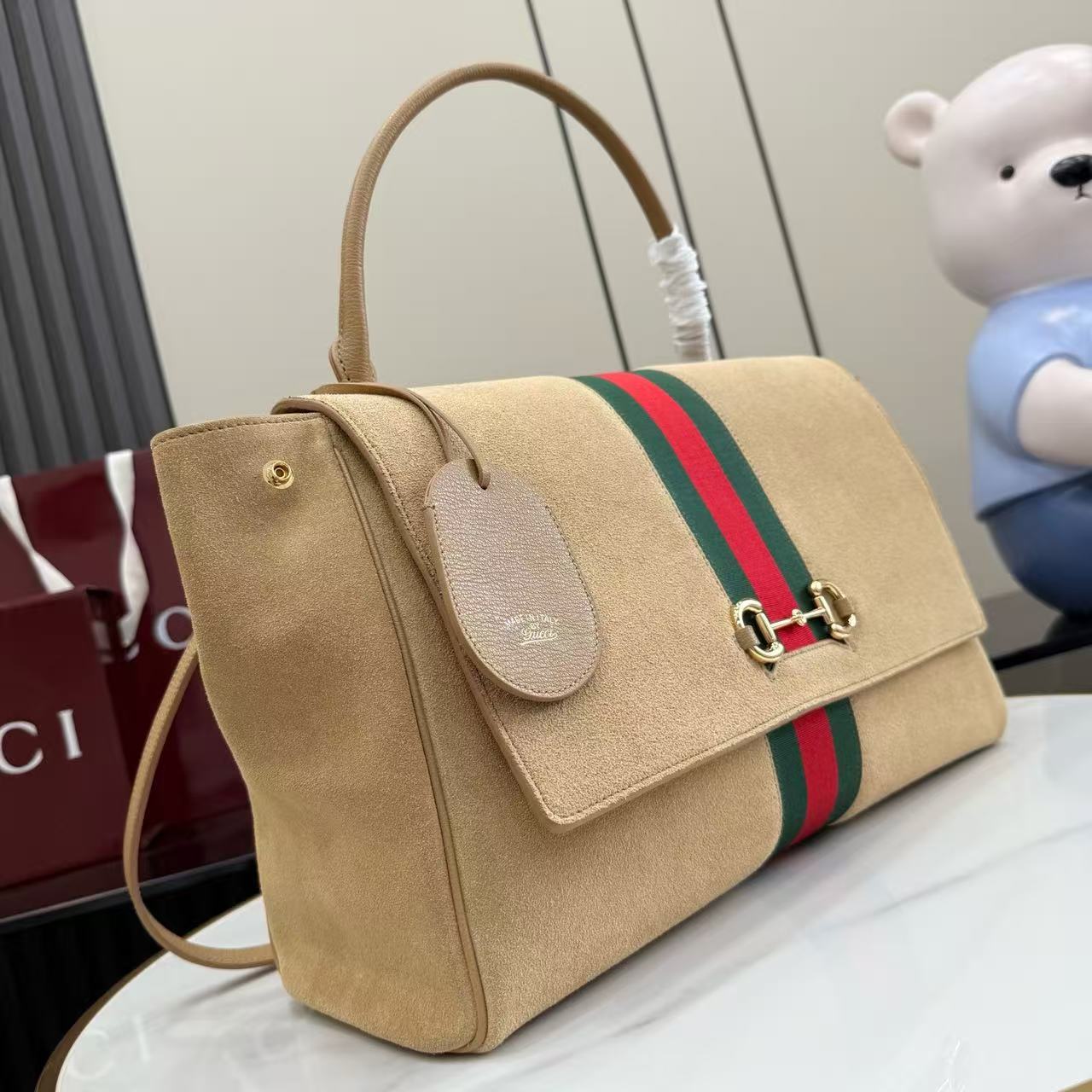 [TOP] GUCCI Top Handle Bag 37x29x13cm - Brown - 711 Luxury