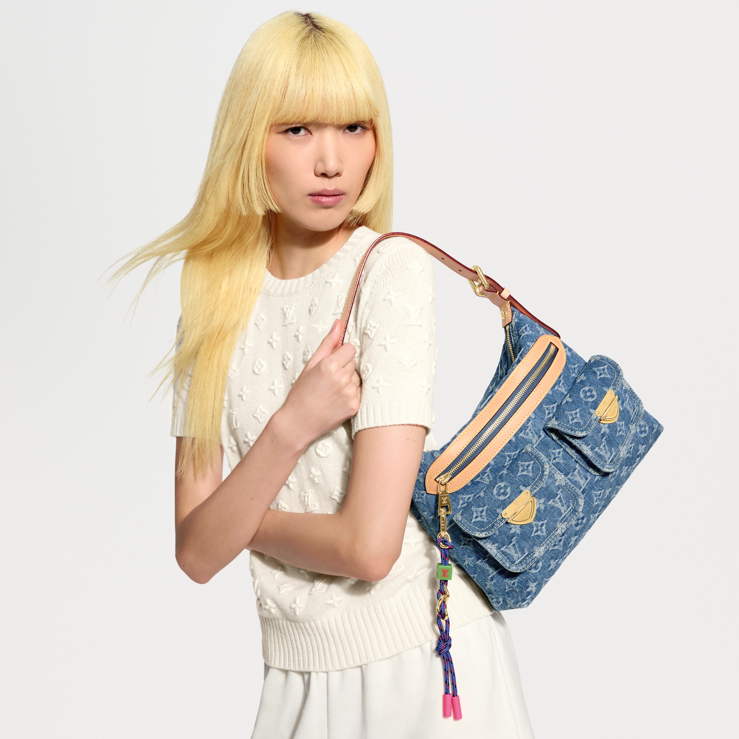LOUIS VUITTON Baggy Monogram Denim Handbags M27329 #393094