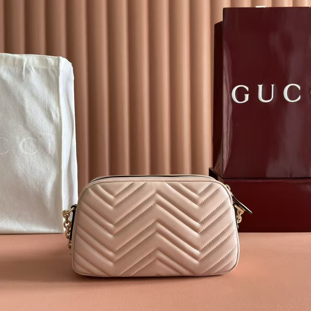 [TOP] GUCCI GG Marmont Bag 24-15-8 cm - Pink - 711 Luxury