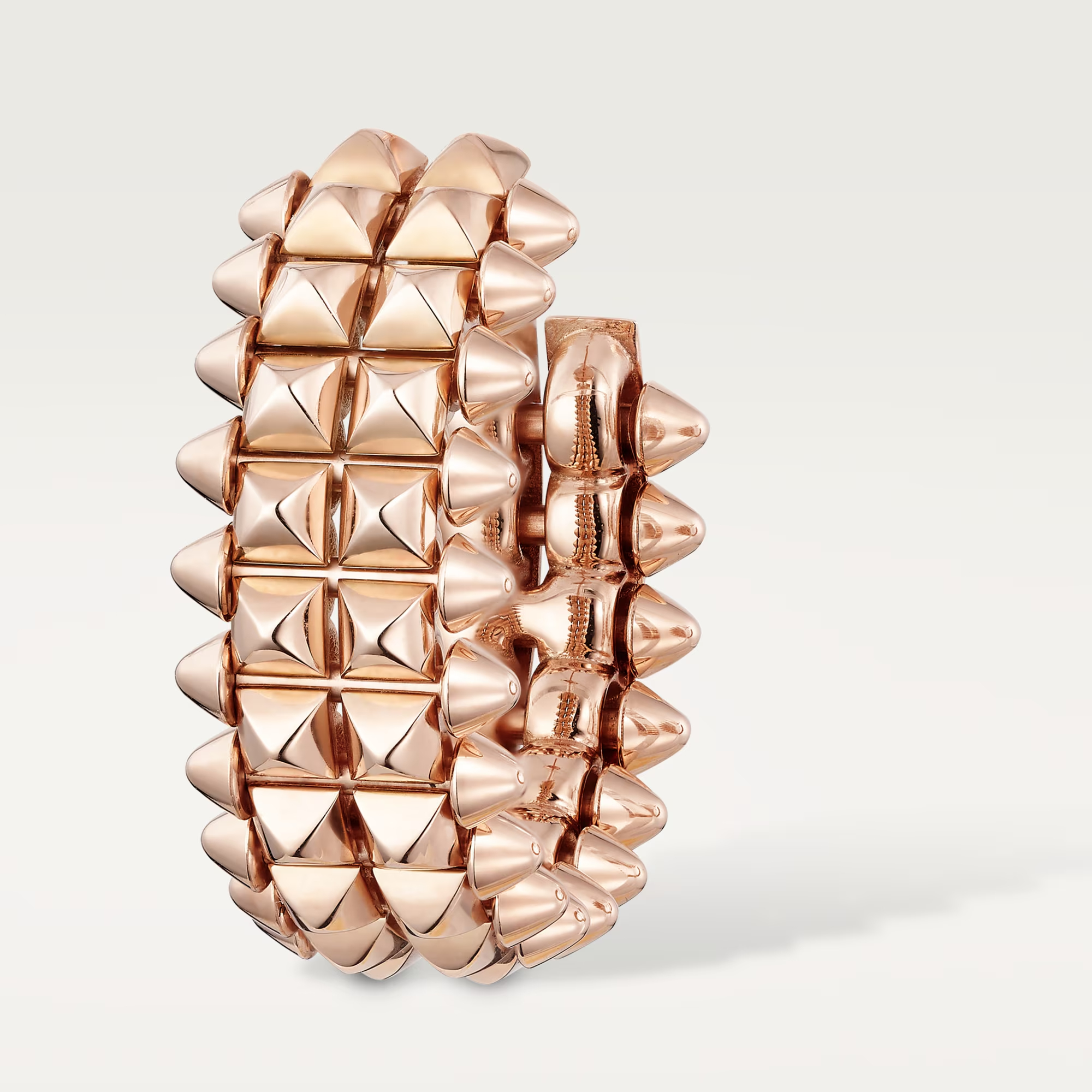 Carty Bullet Earrings, Rose Gold, Double Row