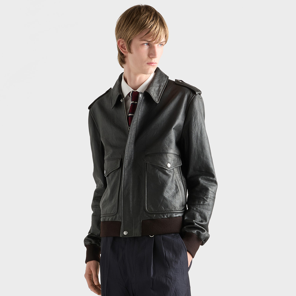 Prada black Clothing PRADA Black Nappa Leather Jacket #390410 View 2 | Nigo Office