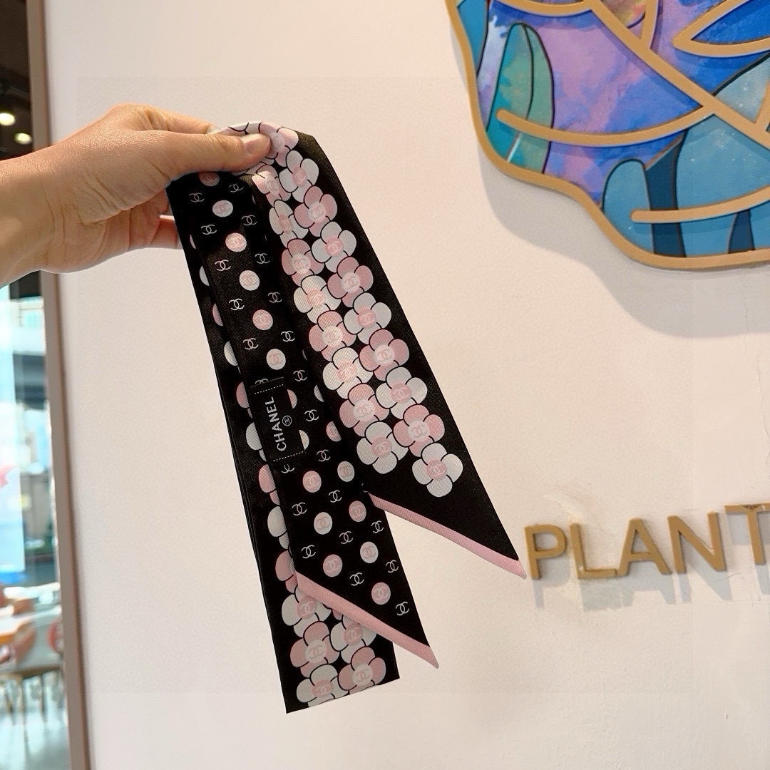 [TOP] CHANEL Twilly Scarf - Black - 711 Luxury
