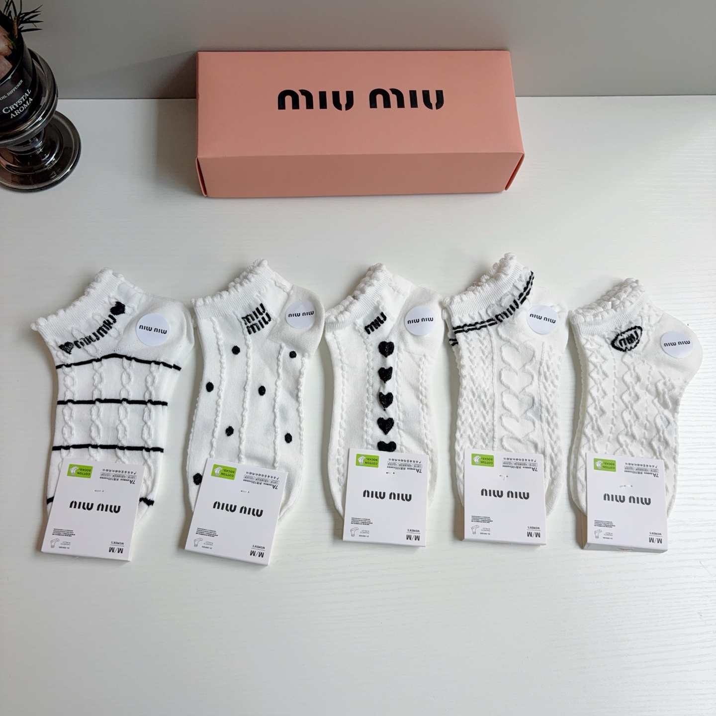 [TOP] Miu Miu Socks - 5 Pieces as a Set - 711 Luxury
