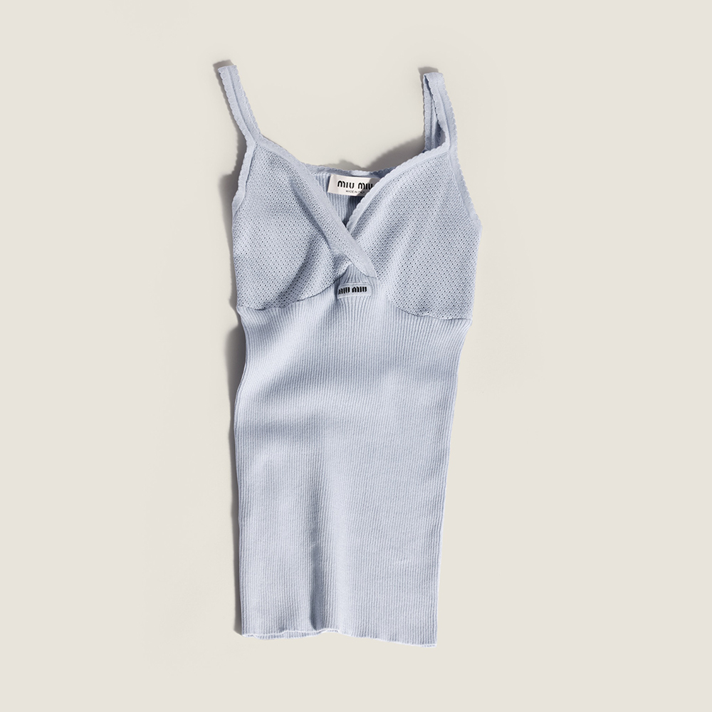 MiuMiu Astro Cotton Knit Top  #381973