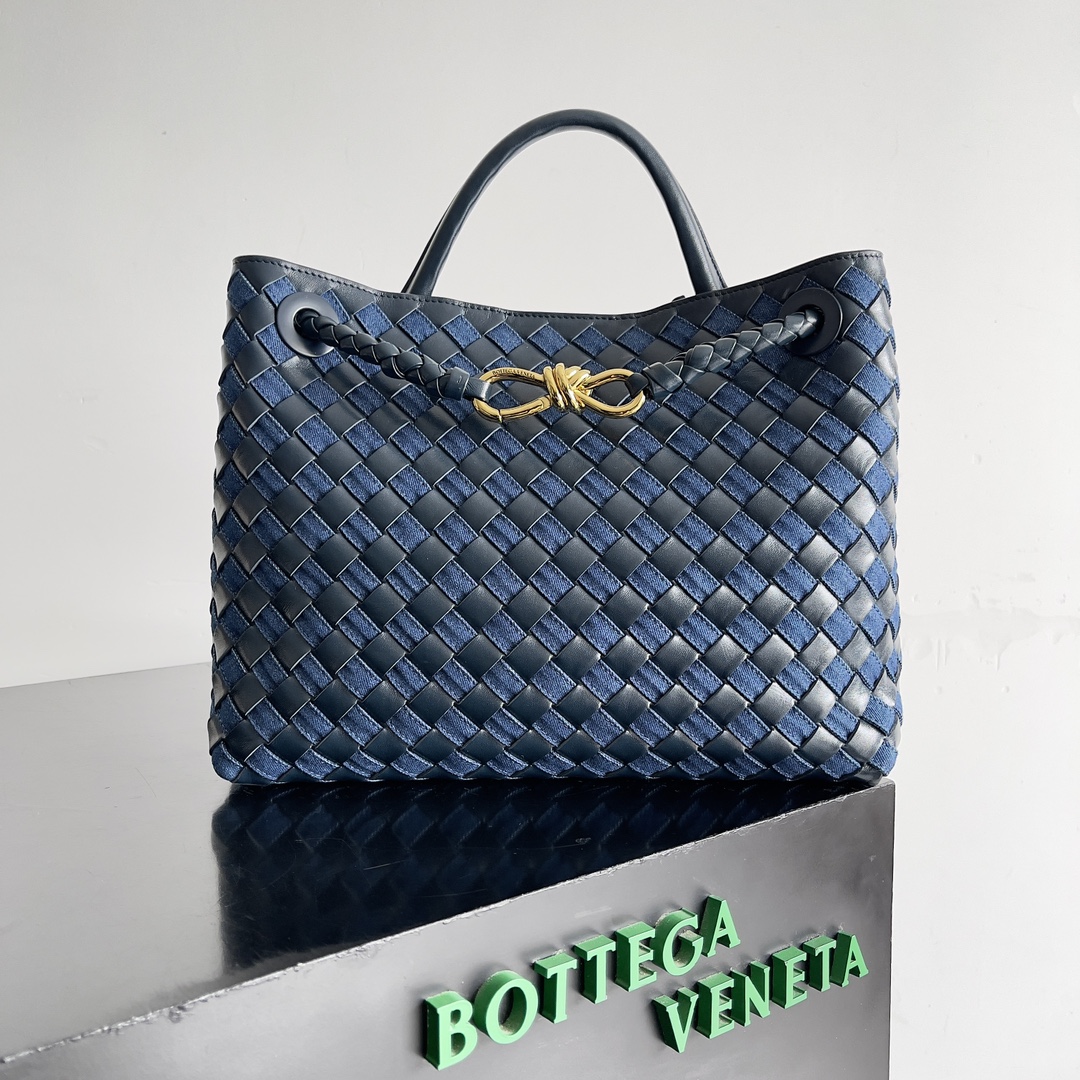 [TOP] Bottega Veneta BV Andiamo Bags Woven Handbags Lambskin 32x24x12 cm - Blue - 711 Luxury