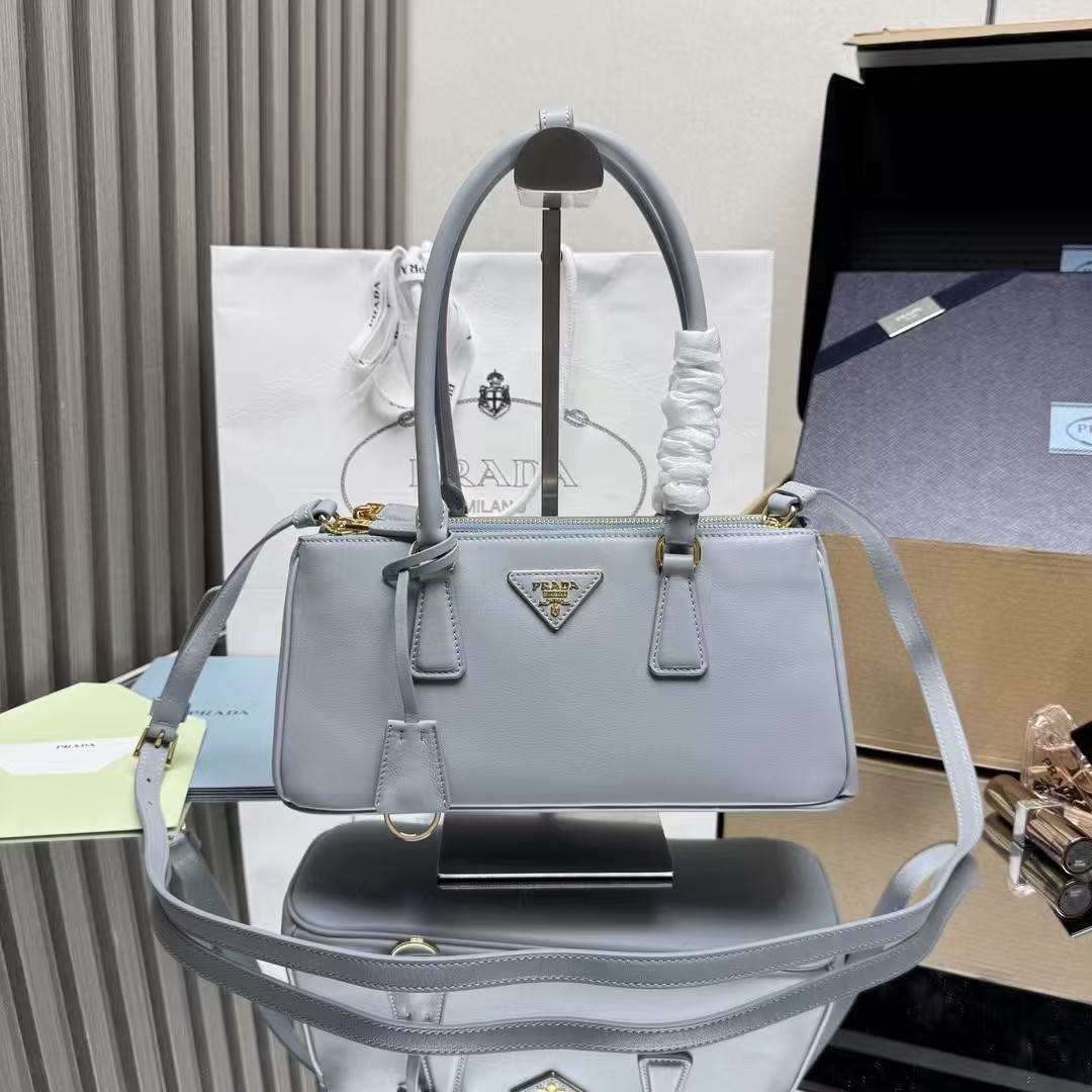[TOP] PRADA Galleria Bag Calfskin 28x14x10.5cm - Blue & GHW - 711 Luxury