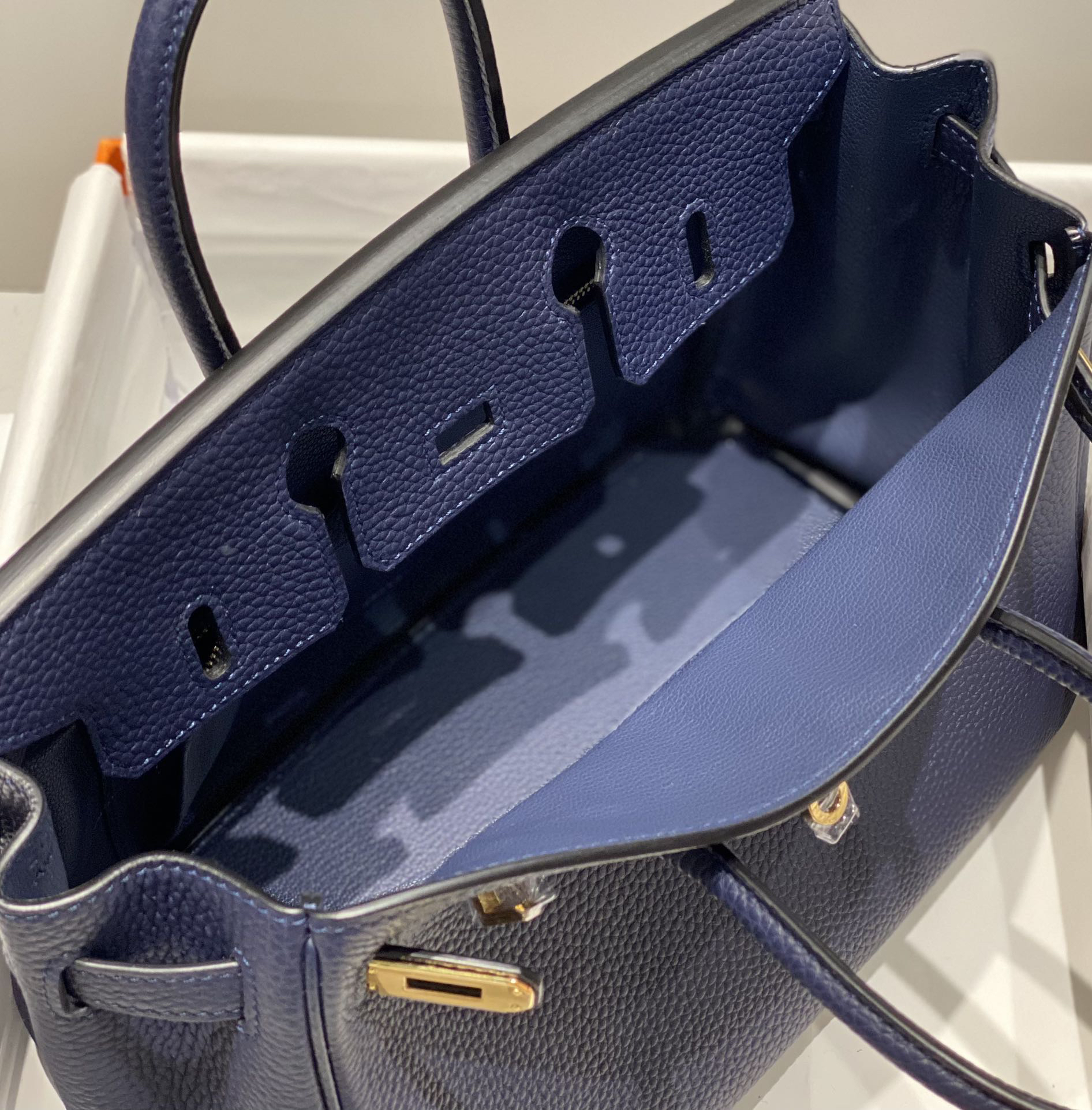 [TOP] HERMES Birkin Togo Leather 25cm - Bleu Indigo & GHW