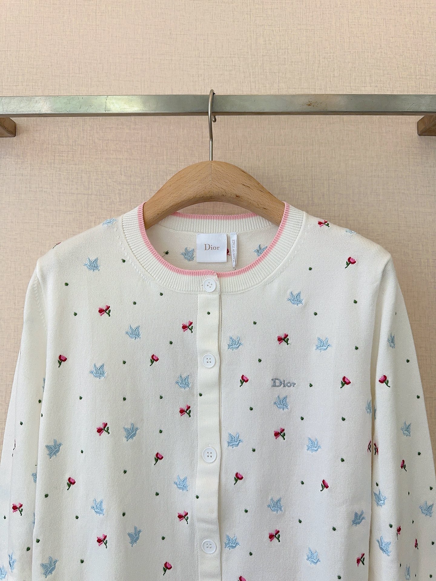 [TOP] Christian Dior Knit Cardigan - White - 711 Luxury