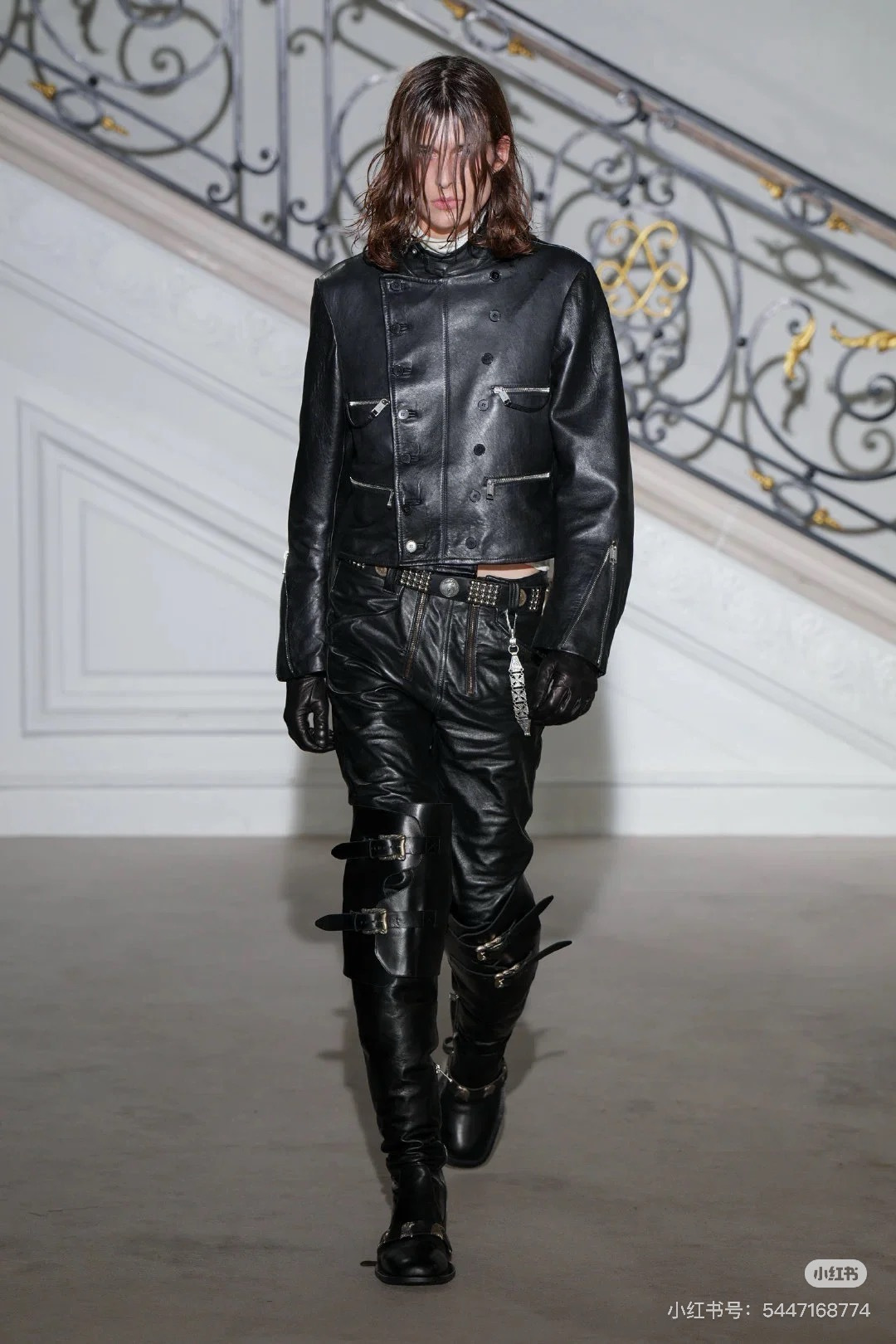 Designer Clothing Enfants Riches Deprimes Multiple Pockets Zippers Buttons Leather Jacket #395052 View 2 | Nigo Office
