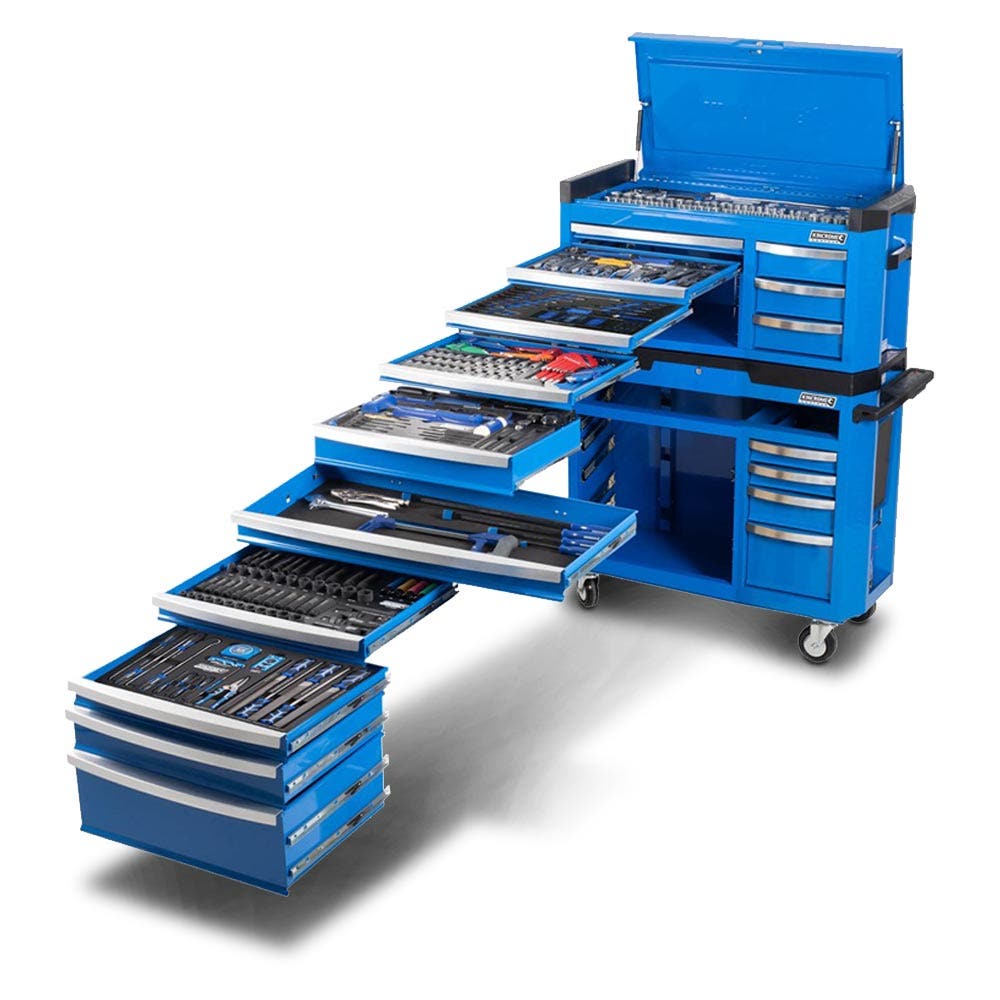 KINCROME Contour TFL Tool Chest Kit 551 Piece 17 Drawer w. Trolley - Blue P1810