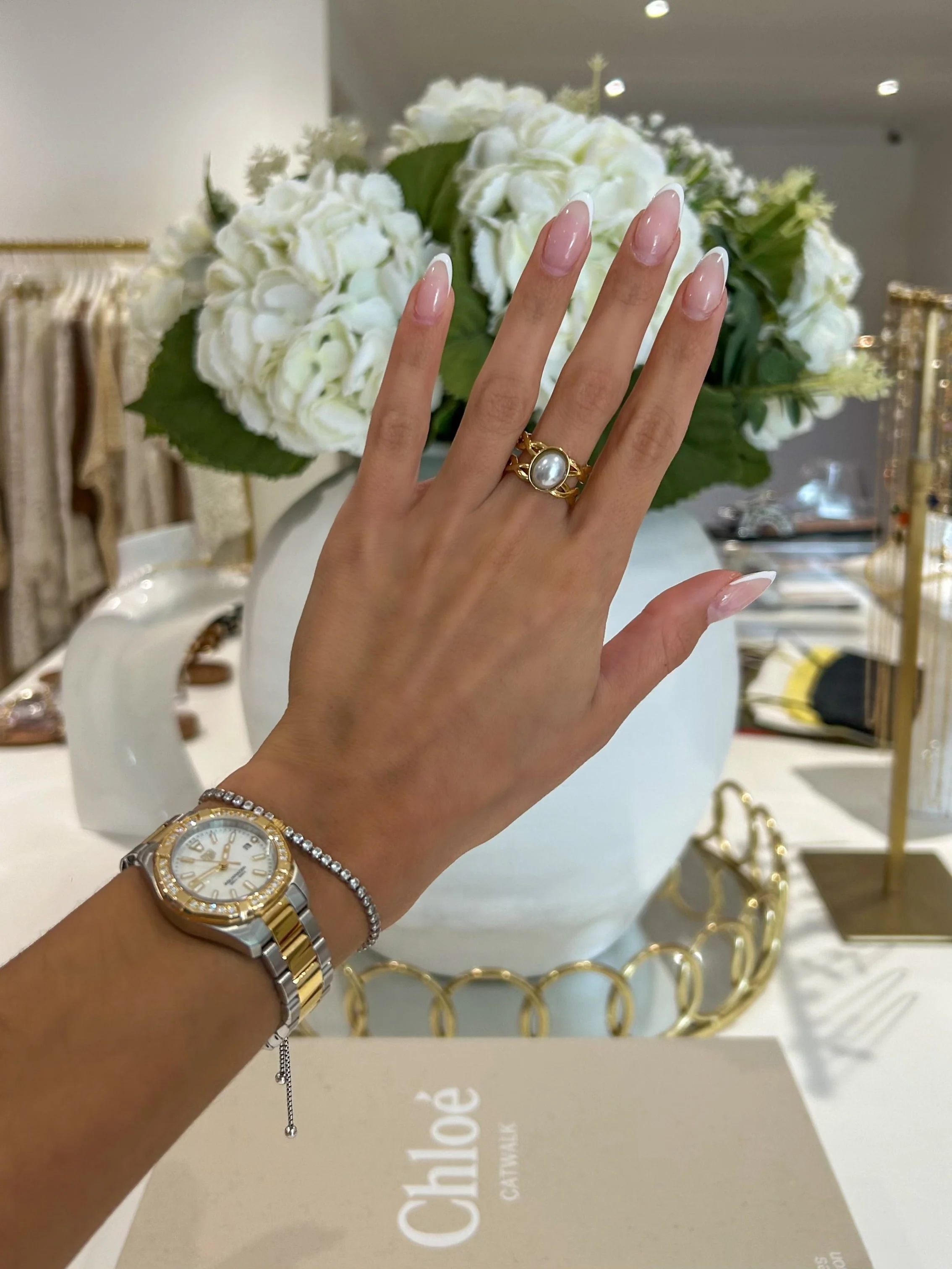 Gold Pearl Ring (19 Styles)