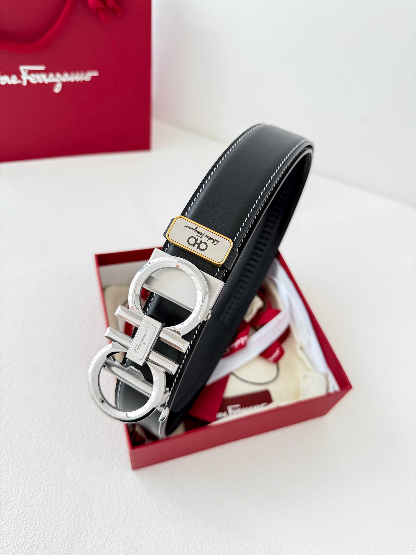 [TOP] Ferragamo Men's Belt 3.5cm - Black - 711 Luxury