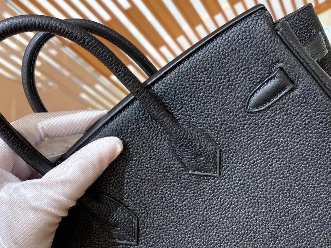 [TOP] HERMES Birkin Togo Leather 25cm - Noir & GHW