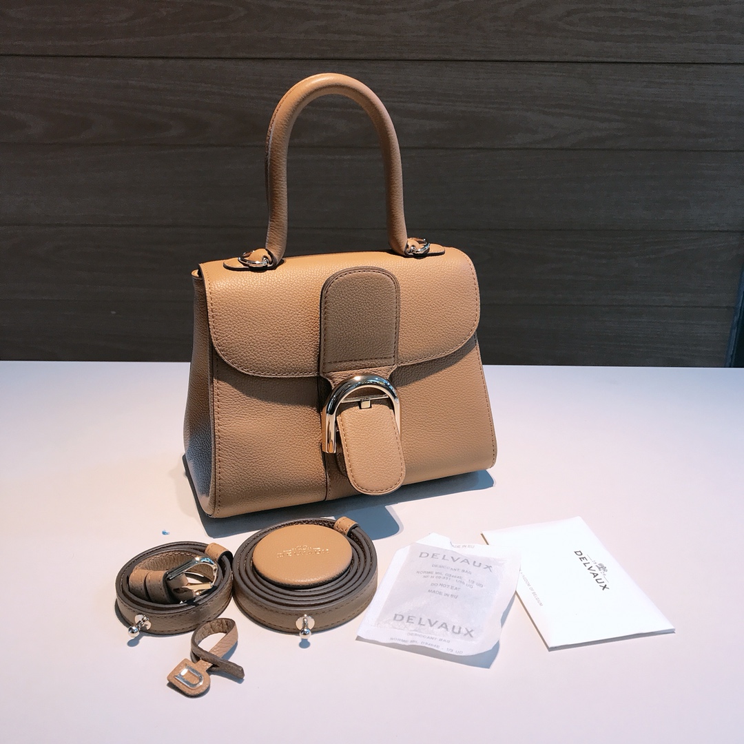 [TOP] Delvaux Brillant Bag Togo Leather 20x12x15.5cm - Brown - 711 Luxury