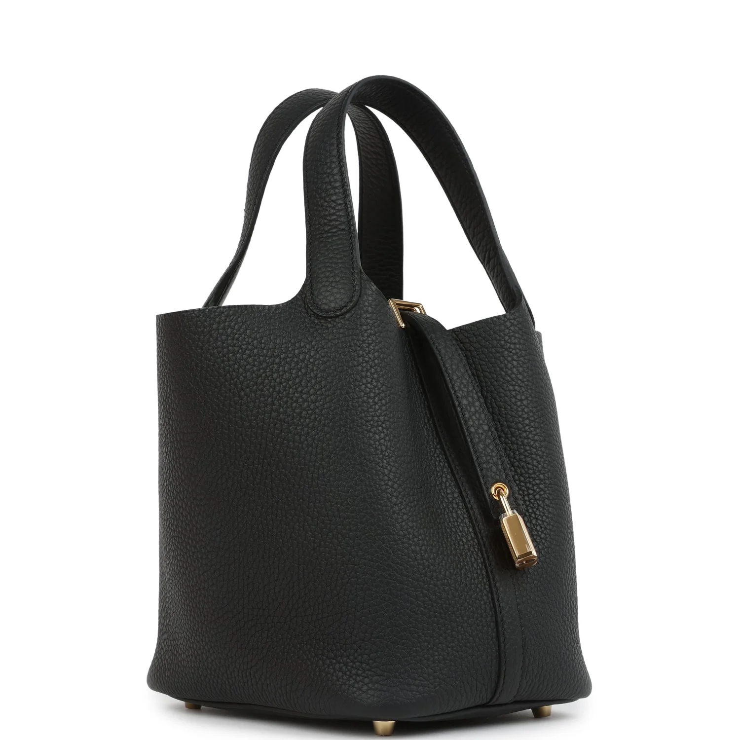 Hermes Picotin Lock  Black Clemence Gold Hardware