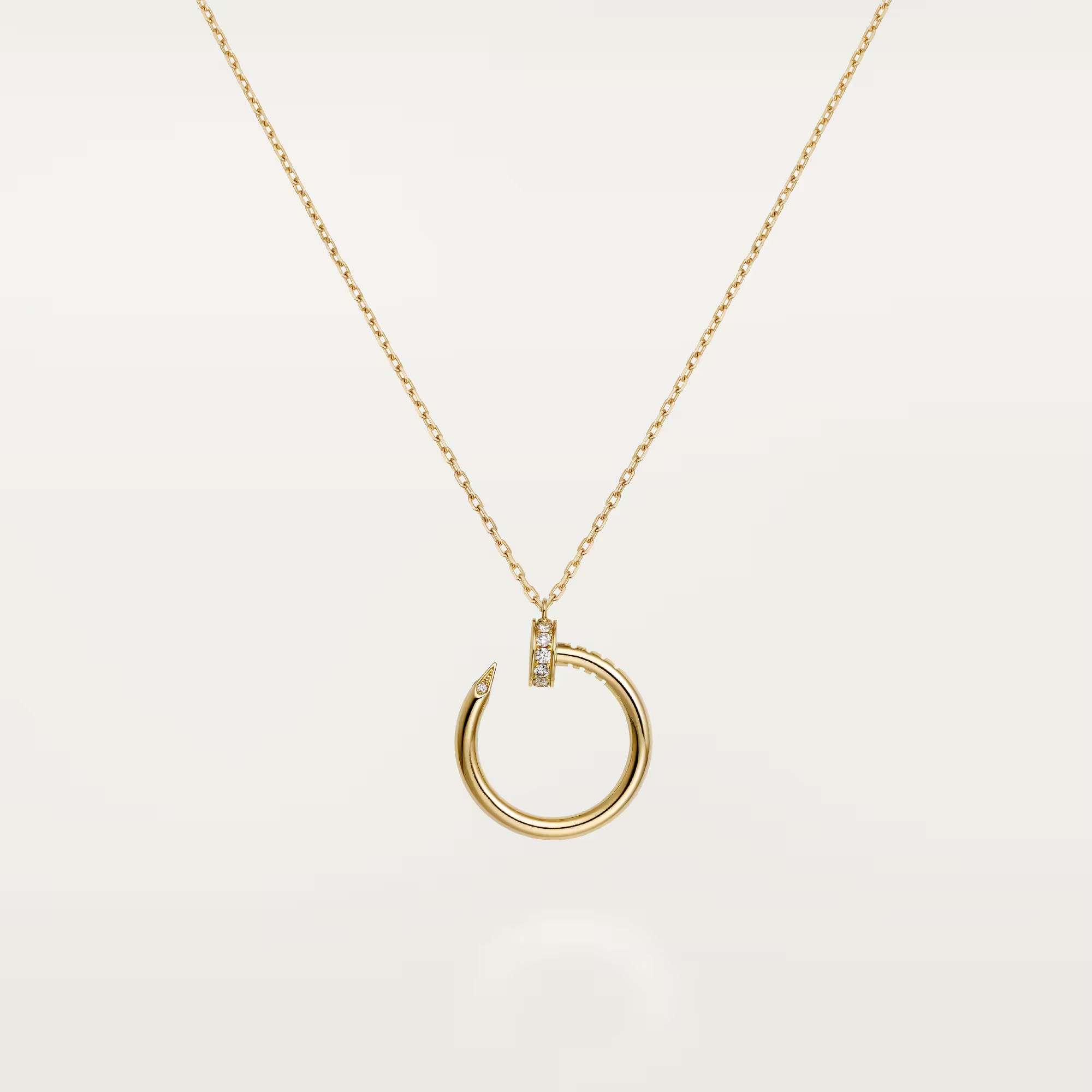 Carty Nails Solo Trace Necklace ,Yellow Gold ,14 Moissanite