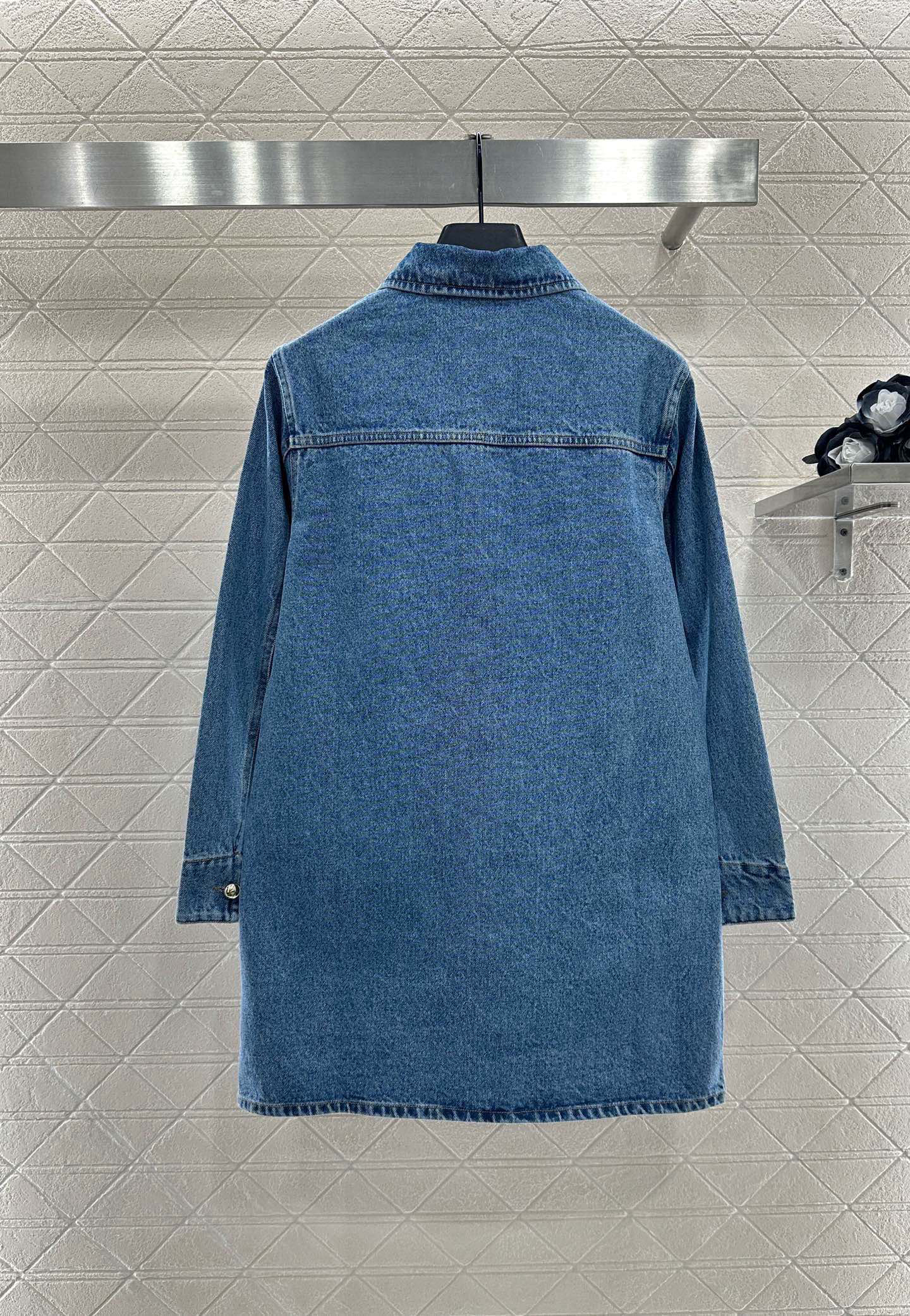 [TOP] VALENTINO Denim Collared Dress - Blue