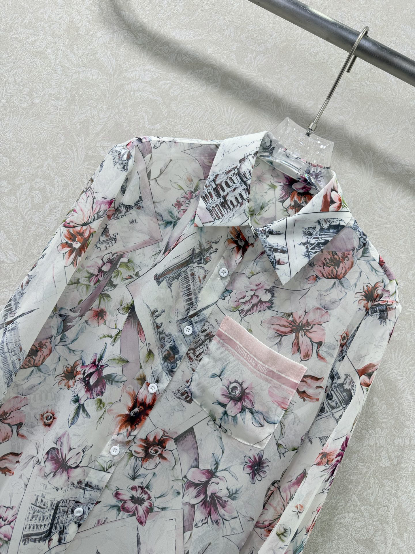 [TOP] Christian Dior Floral Print Shirt - White