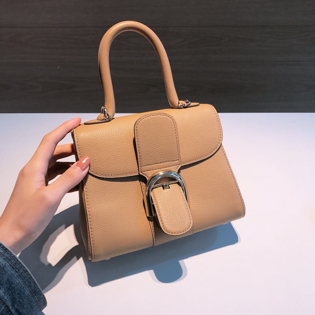 [TOP] Delvaux Brillant Bag Togo Leather 20x12x15.5cm - Brown - 711 Luxury