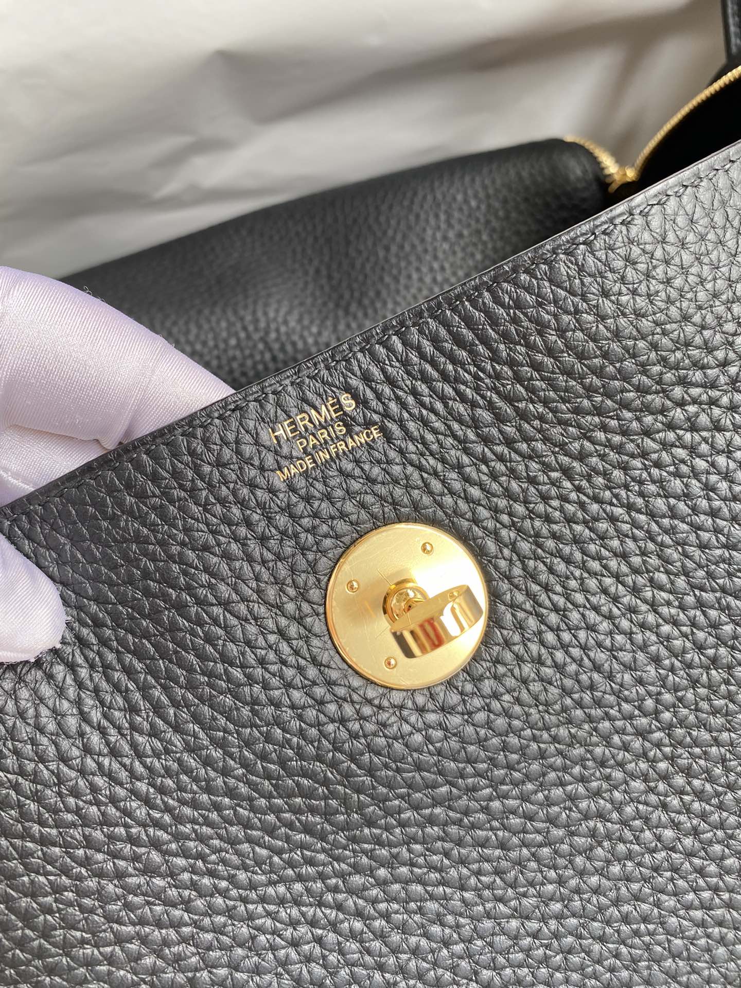 [TOP] HERMES Lindy Taurillon Clemence Leather 30 CM - Black - SHW/GHW - 711 Luxury