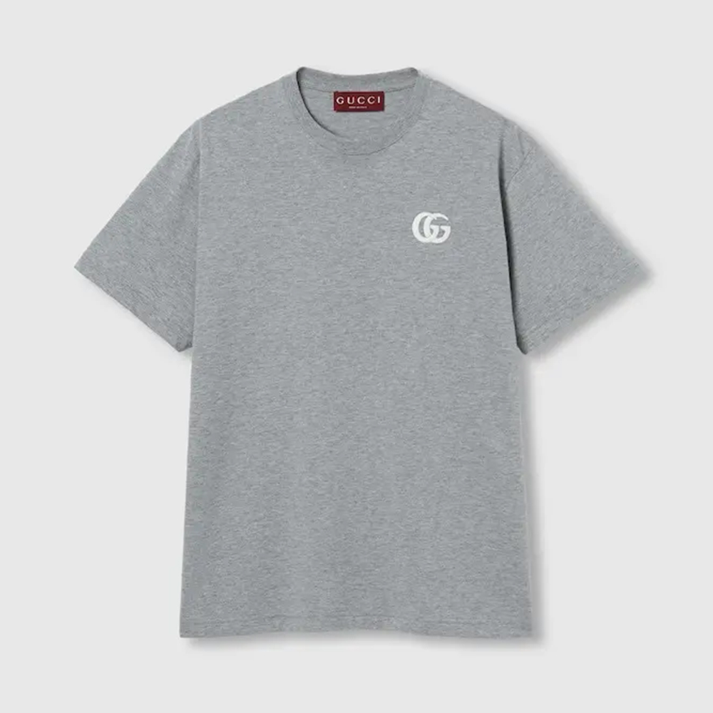 Gucci grey Clothing Gucci Cotton Jersey T-Shirt With Embroidery Grey #395896 | Nigo Office
