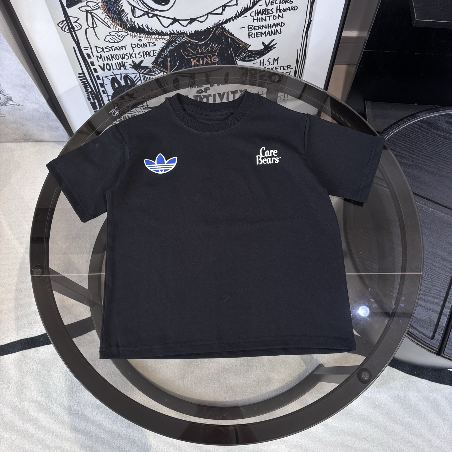 Adidas Unisex Kids Care Bears Co-Branded Black Crew Neck Short Sleeve T-Shirt Boys Girls Sizes 100-160