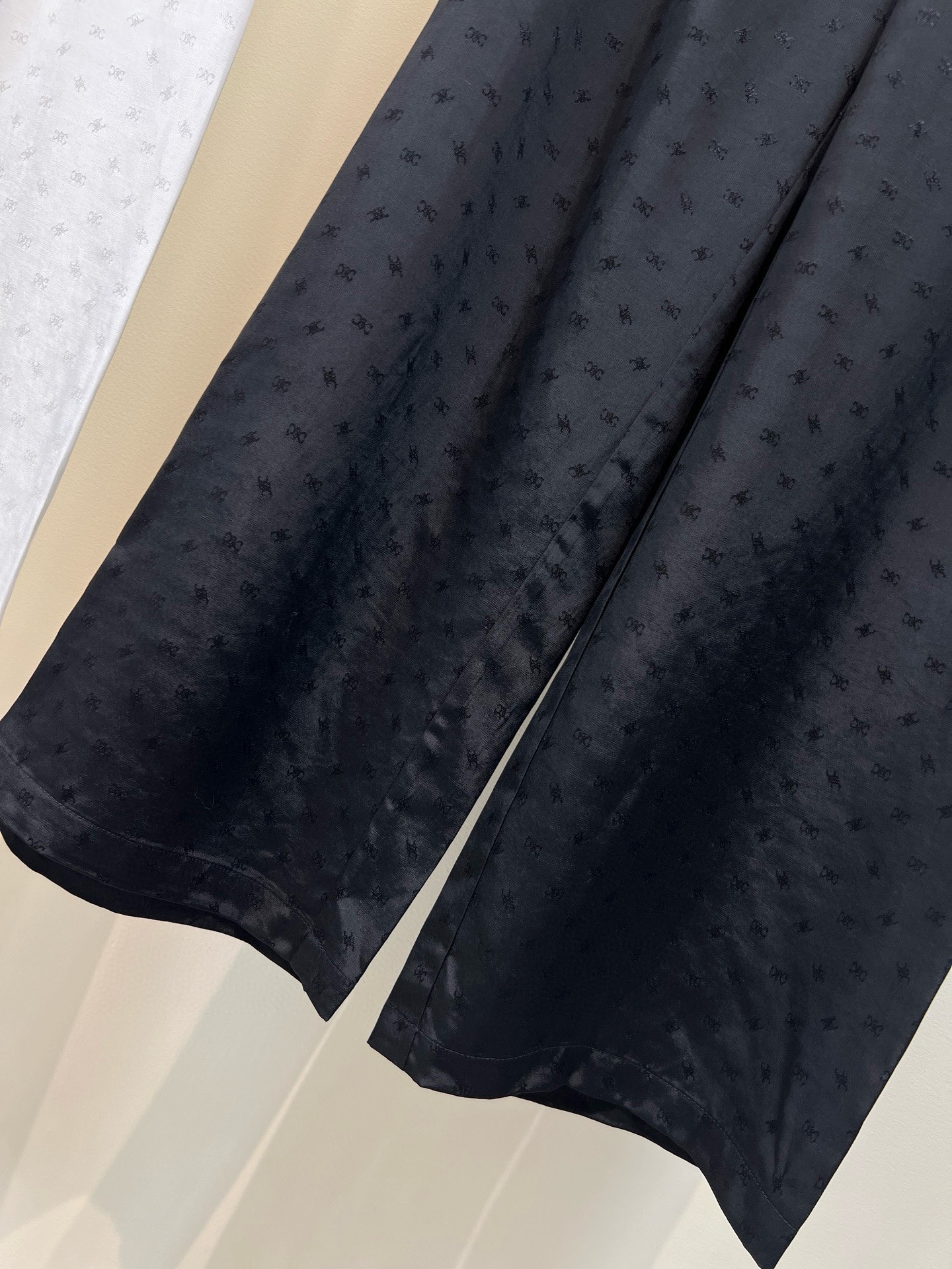 [TOP] CELINE Arc de Triomphe Embroidered Wide-Leg Pants