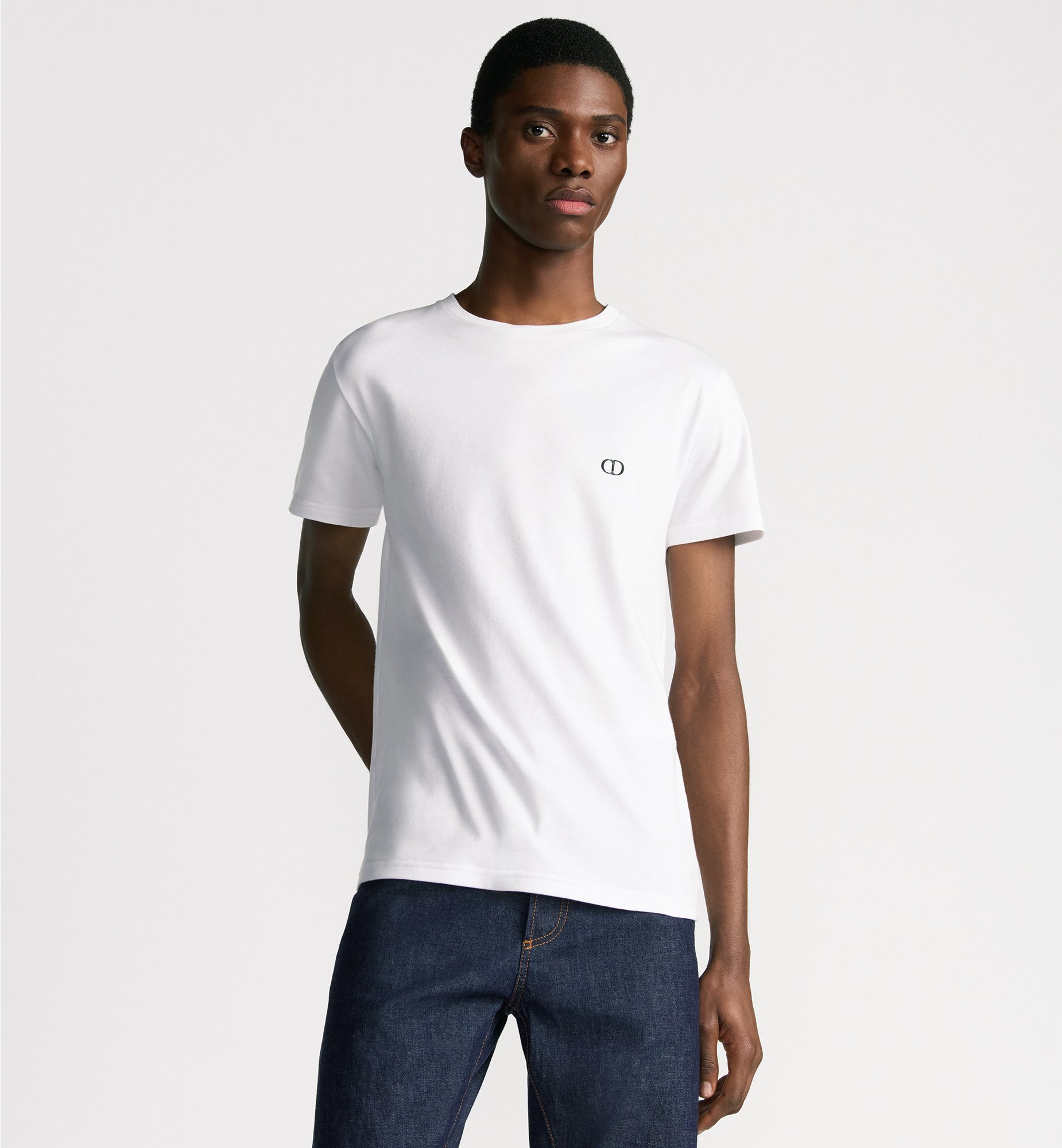 Dior black Clothing DIOR CD Icon T-Shirt Fitted Silhouette Black Cotton Jersey #394904 View 2 | Nigo Office