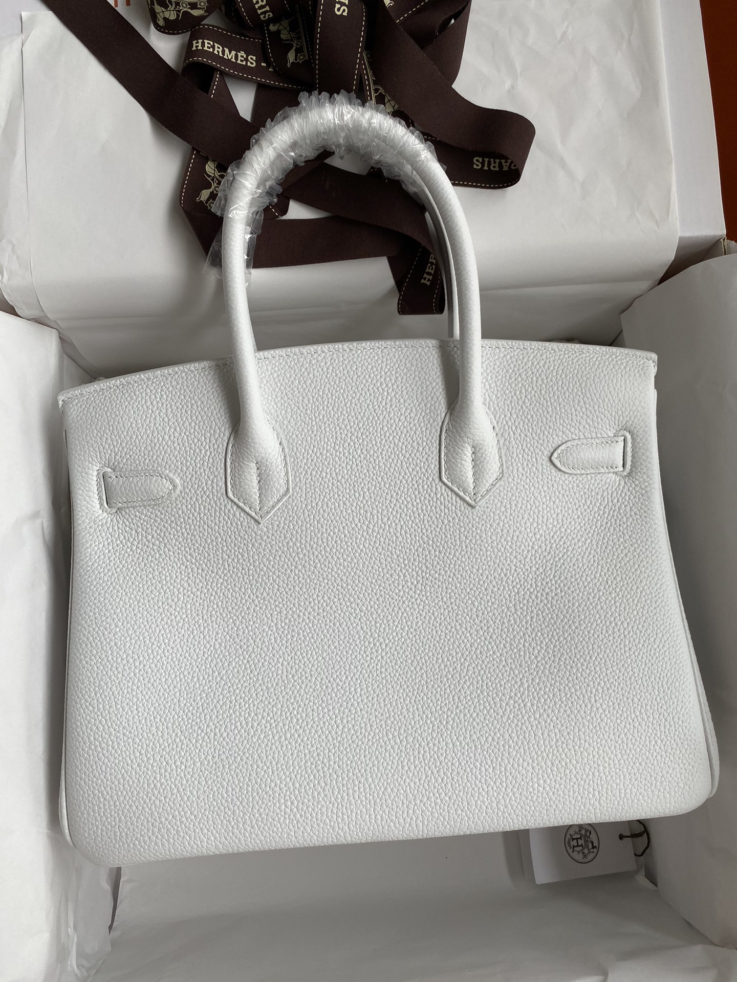 [TOP] HERMES Birkin Togo Leather 30cm - White & GHW - 711 Luxury