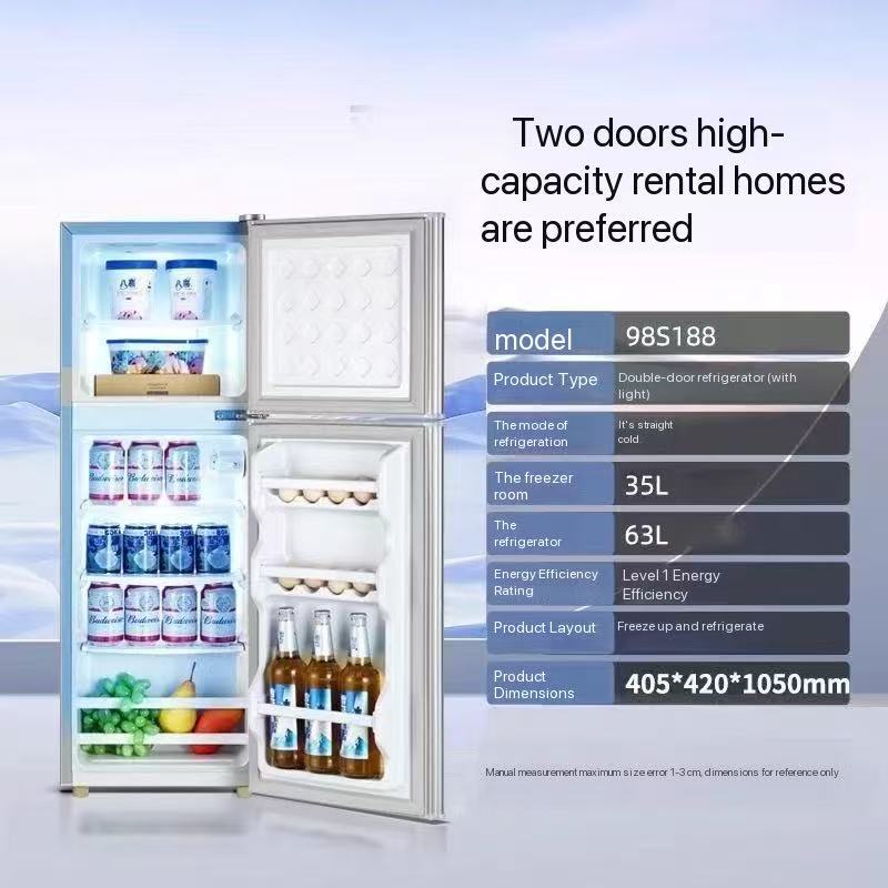 98L double-door refrigerator--0.2CBM