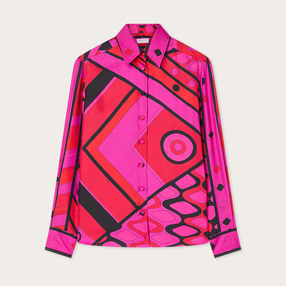 Designer Clothing PUCCI Vivara Print Silk Palazzo Shirt and Pants #385479 View 2 | Nigo Office