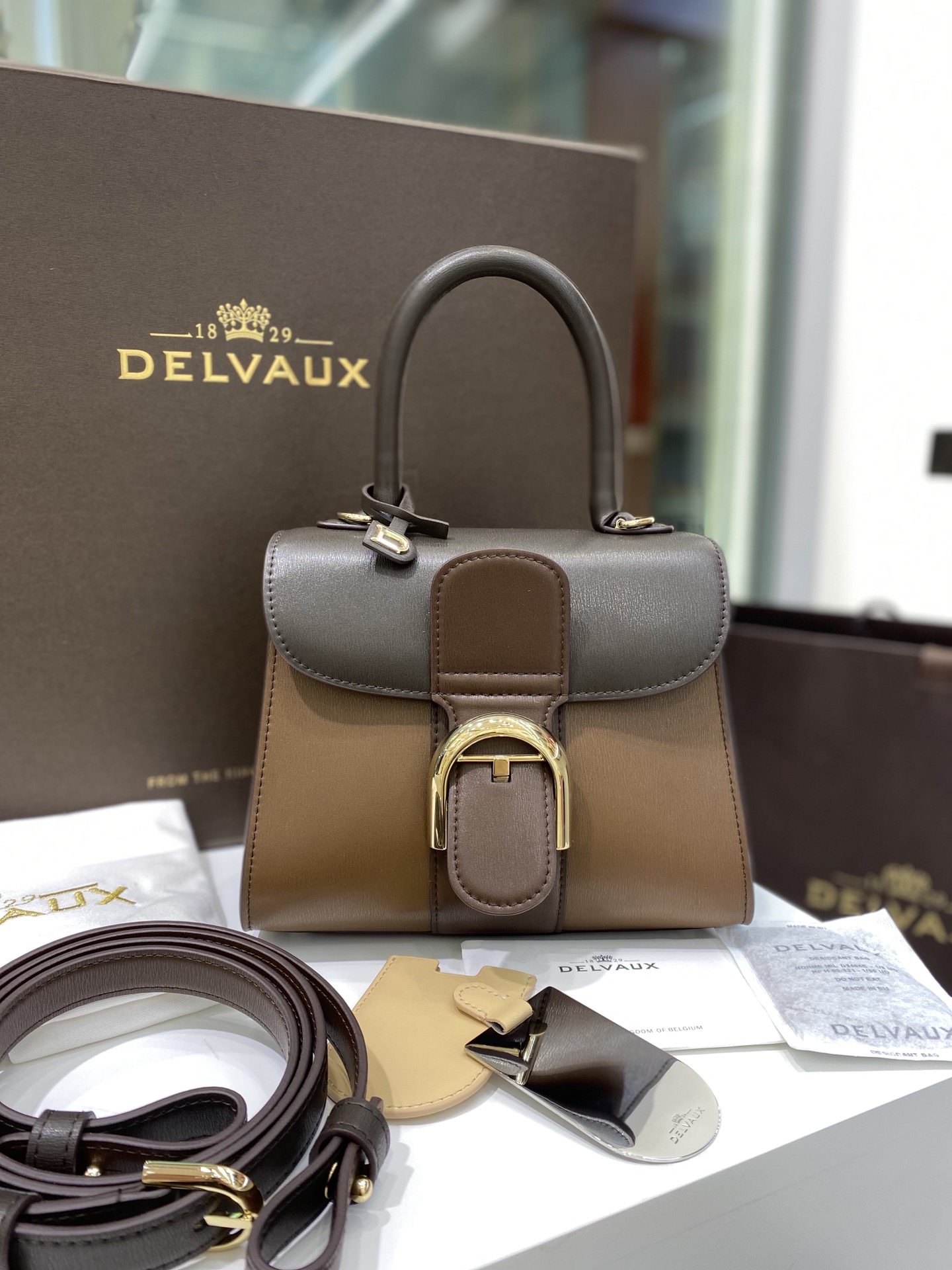 [TOP] Delvaux Brillant Bag Box Leather 20cm - Brown - 711 Luxury