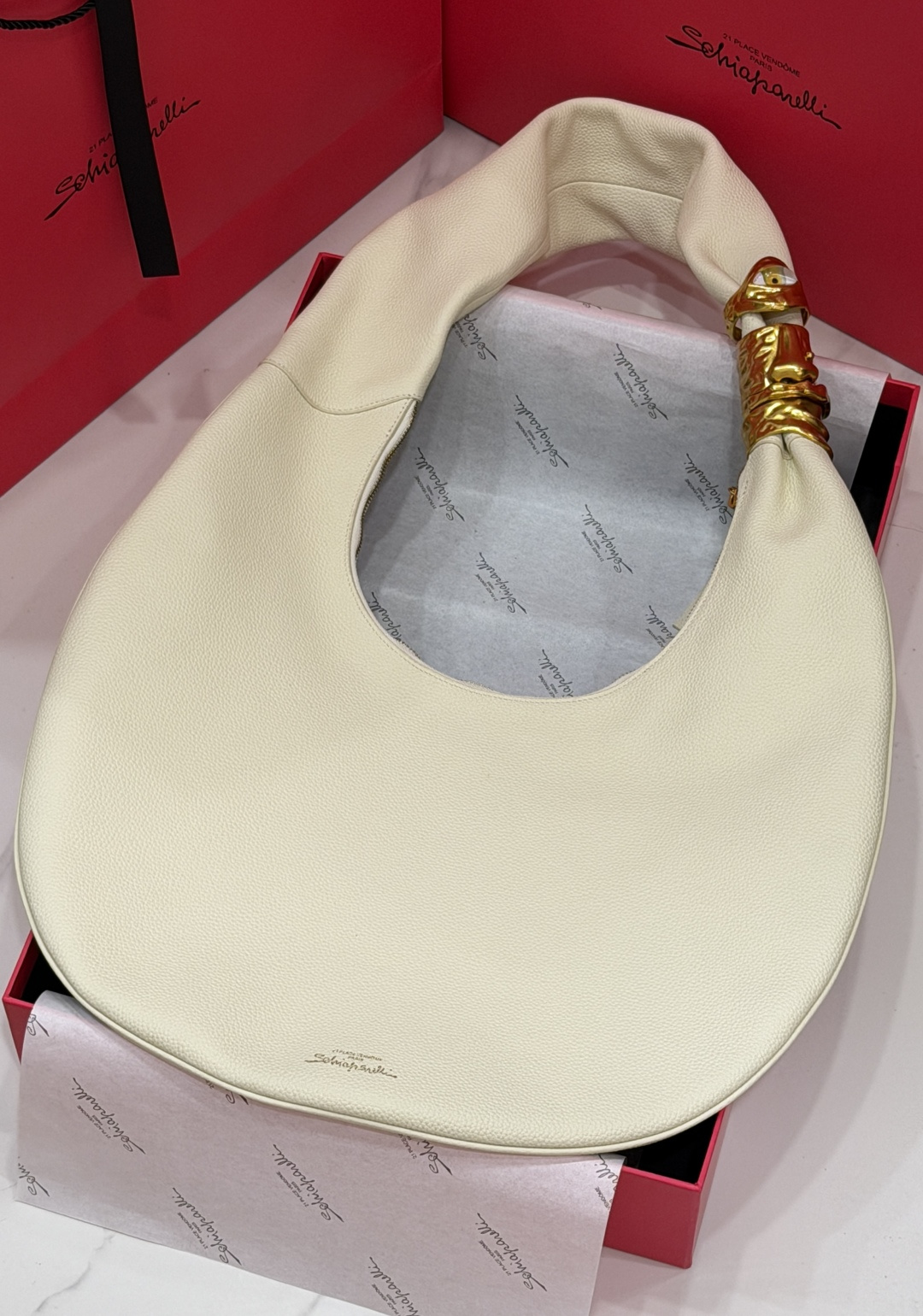 [TOP] Schiaparelli Soufflé Bag 43x60x8cm - Beige - 711 Luxury