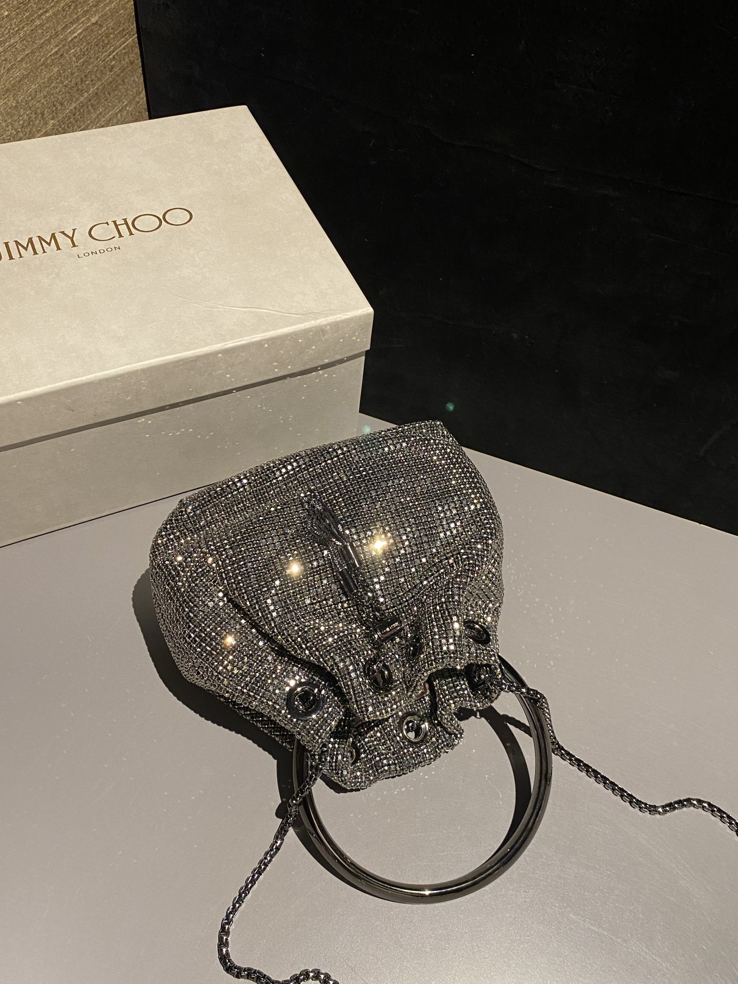 [TOP] JIMMY CHOO Bon Bon Bag 16*15*9.5CM - Sliver - 711 Luxury