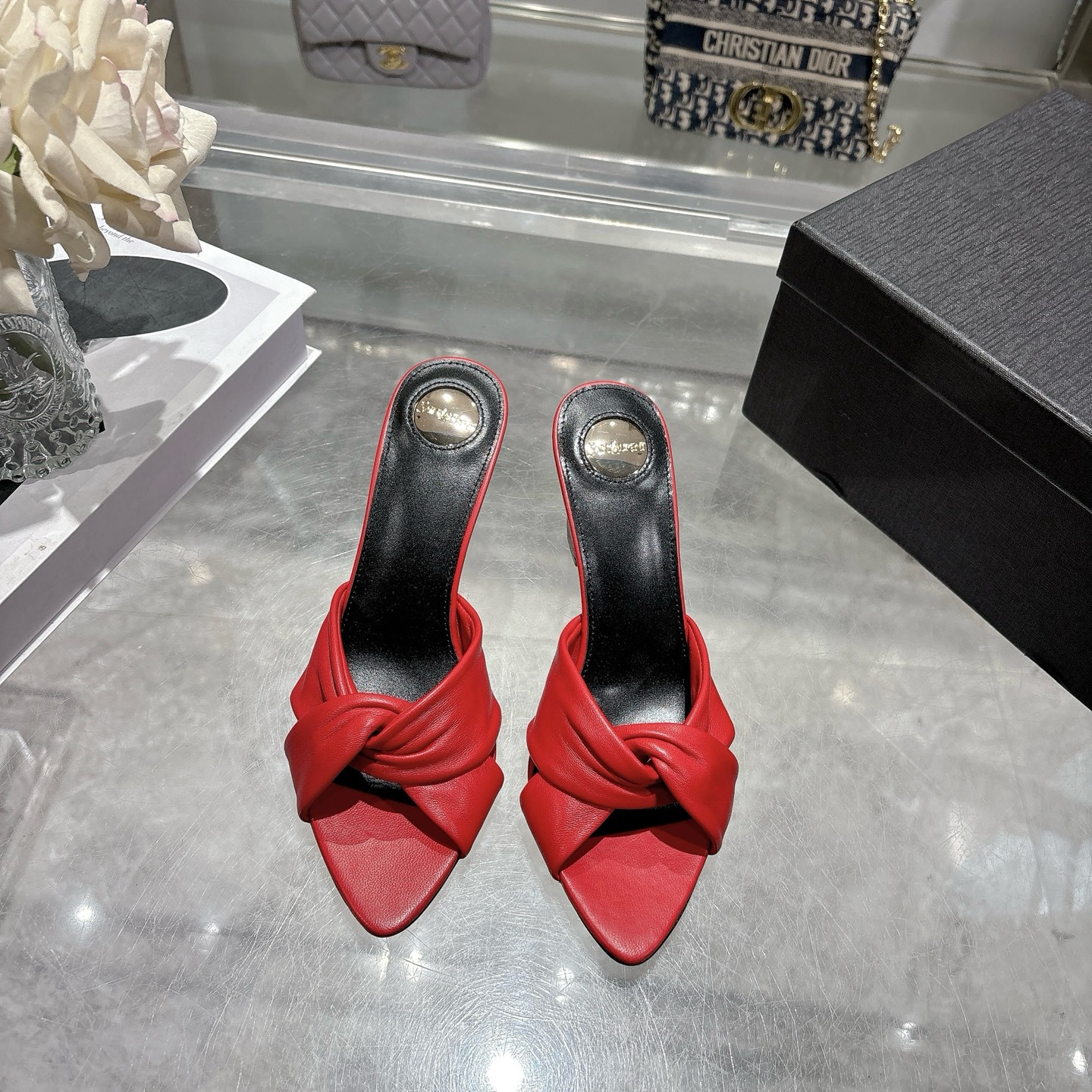 [TOP] Yves Saint Laurent YSL High Heels - Red - 711 Luxury