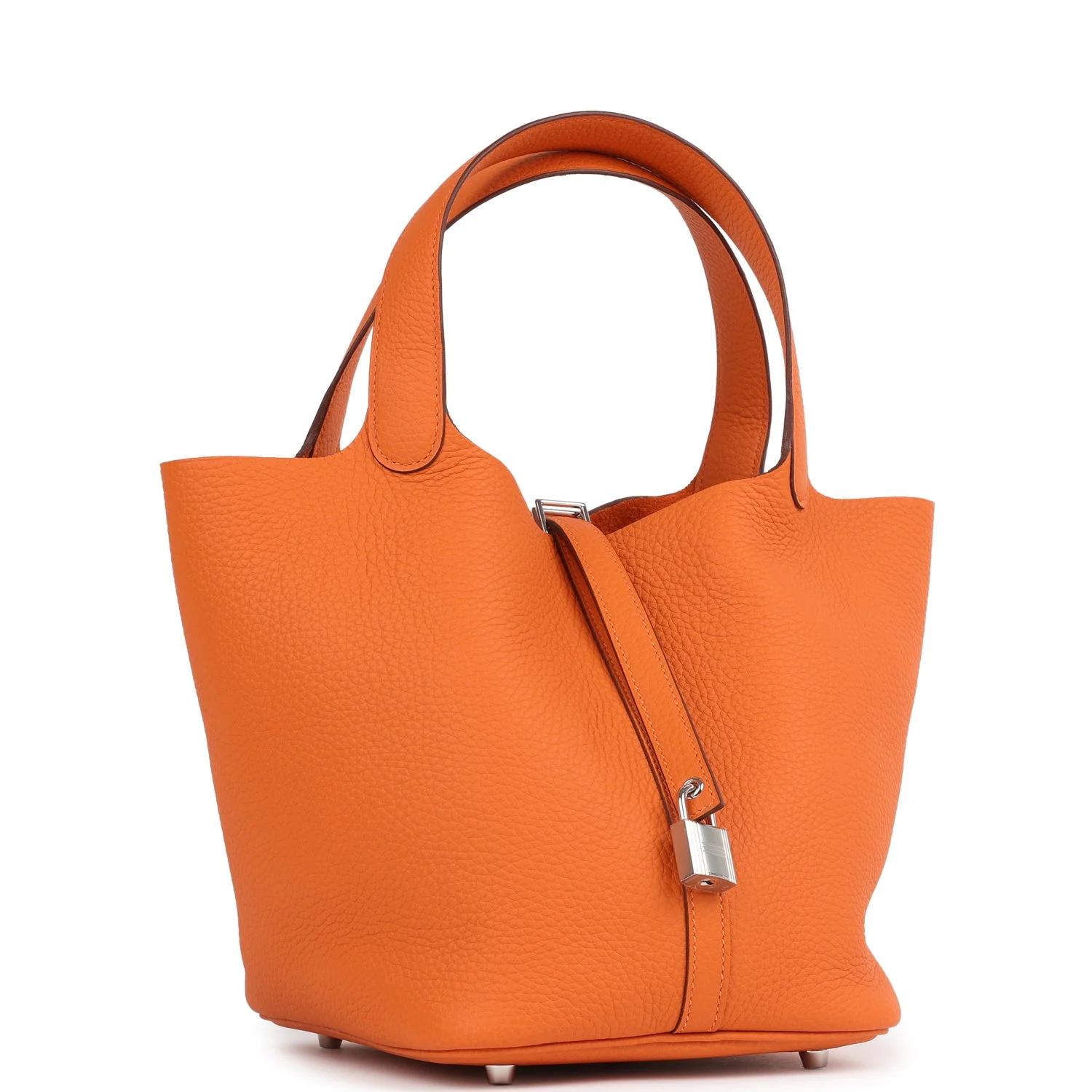 Hermes Picotin Lock  Orange Clemence Palladium Hardware