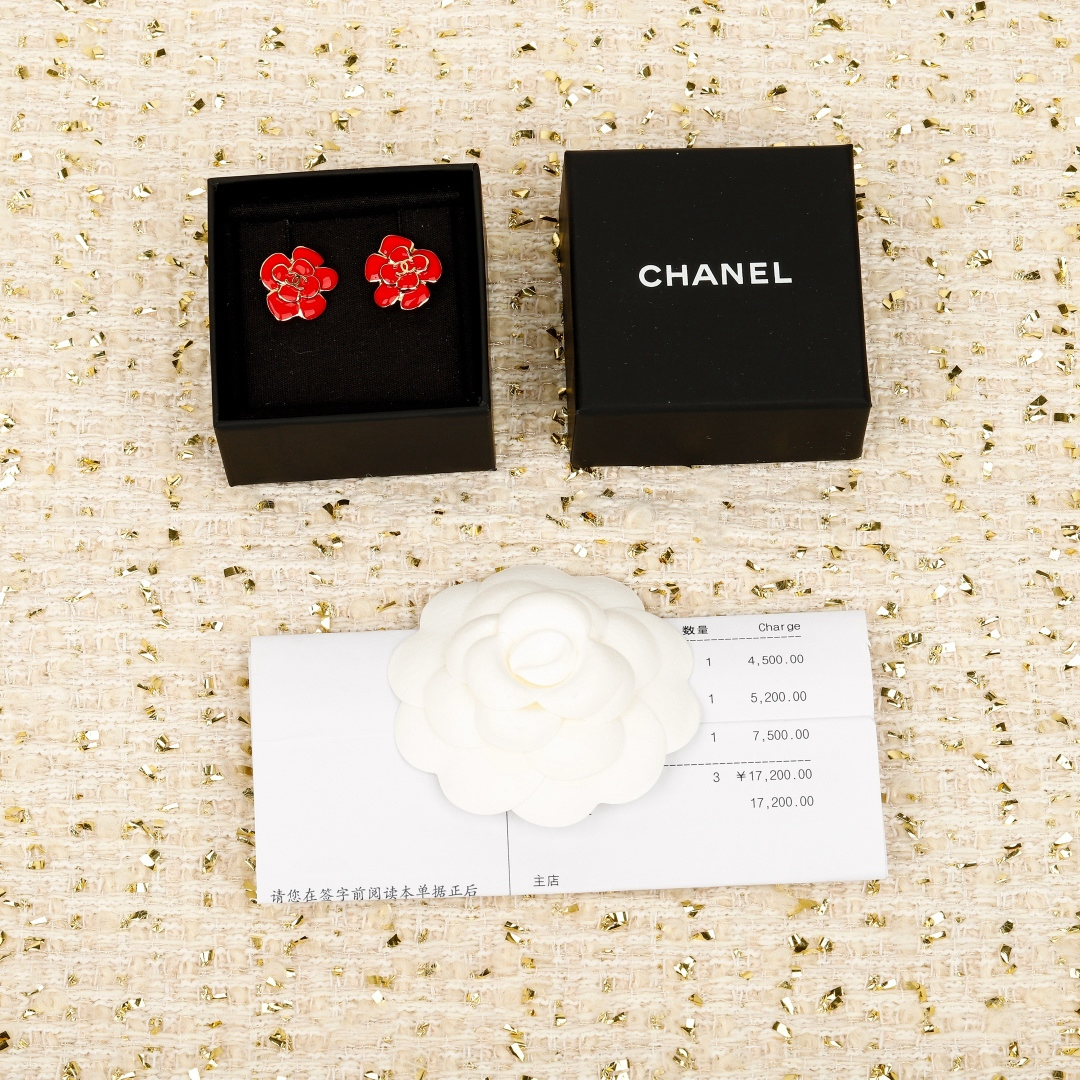 [TOP] CHANEL Earrings - Red