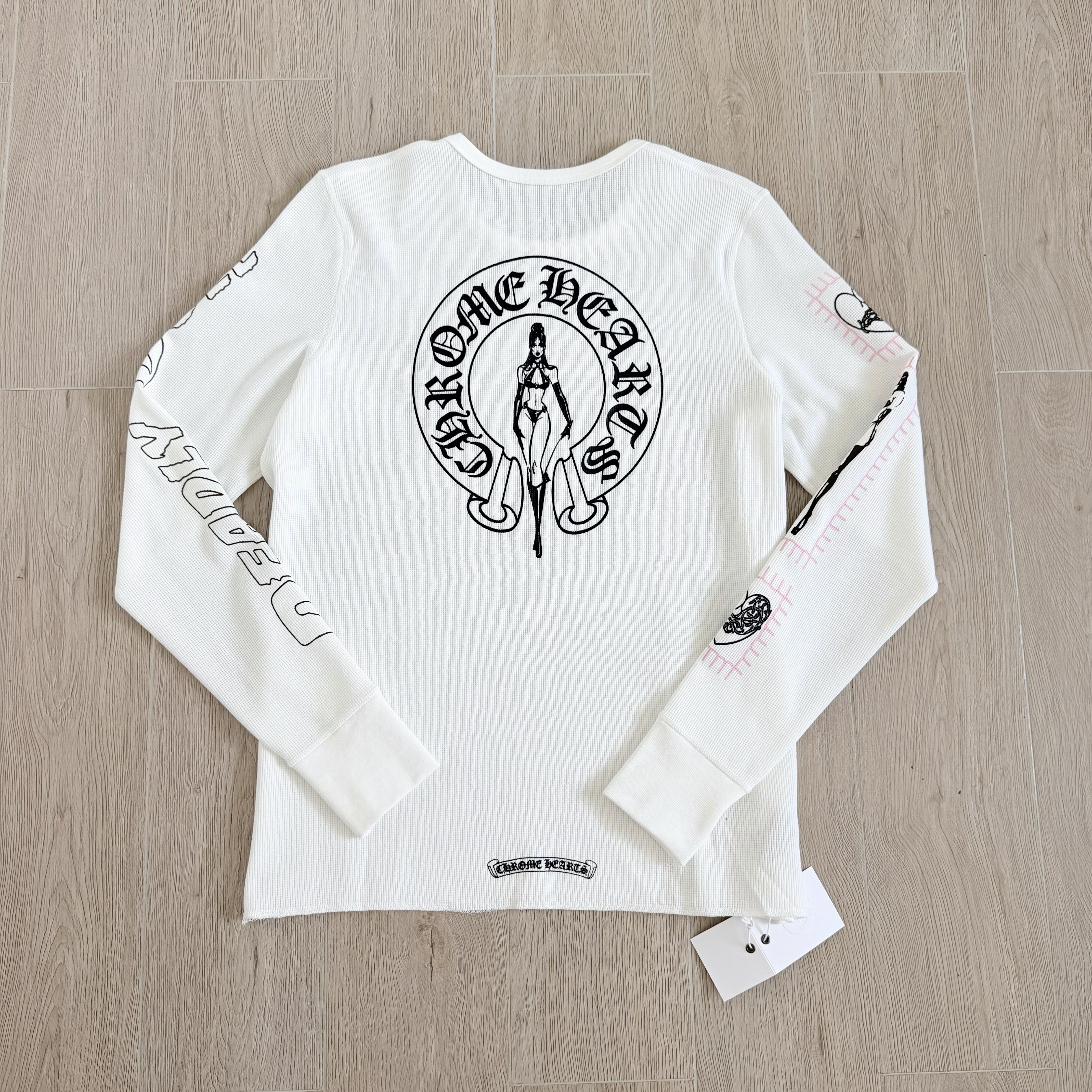 Chrome Hearts DEADLY DOLL Waffle Girl Horseshoe Long Sleeve T-Shirt #389364