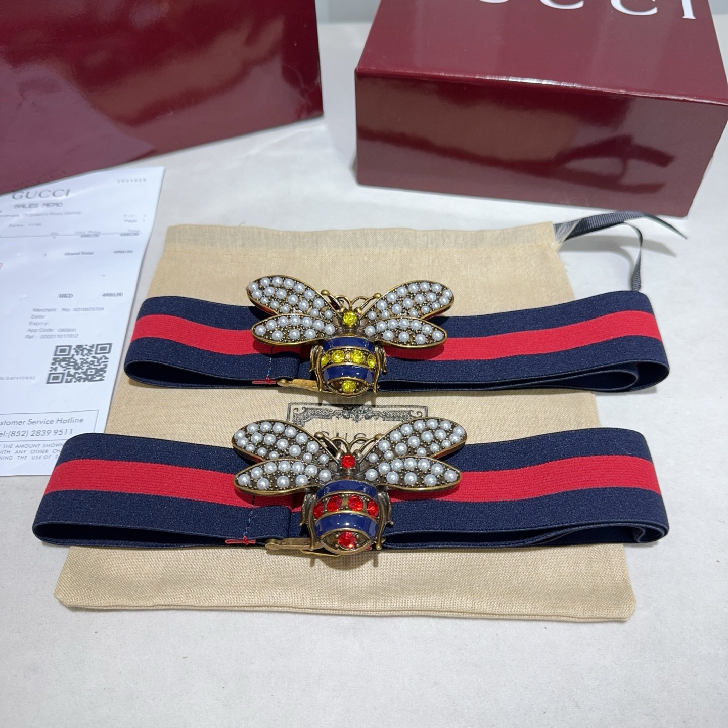 [TOP] GUCCI Elastic Nylon Fabric Belt 3.8 cm - 2 Colors - 711 Luxury