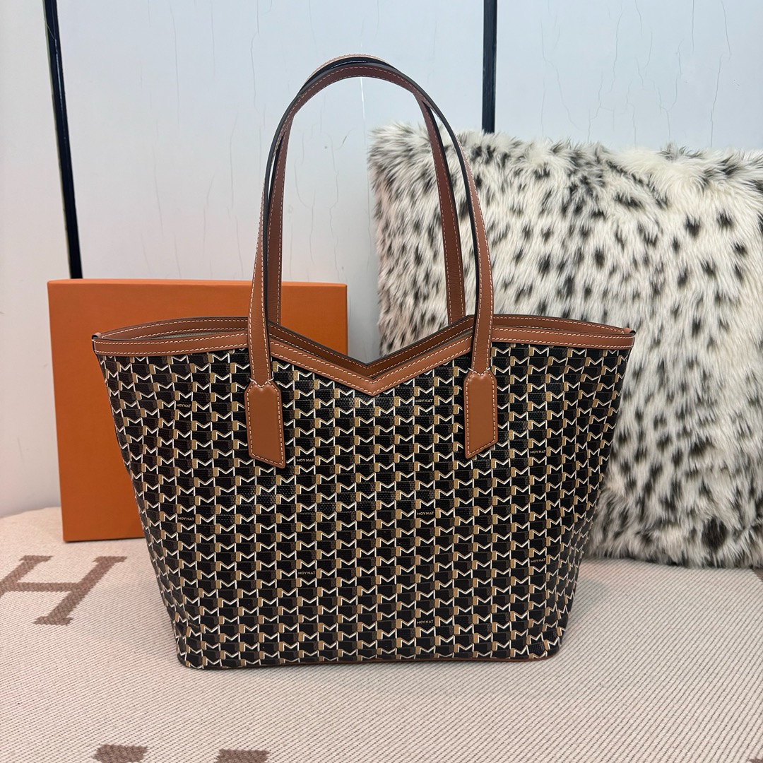 [TOP] MOYNAT M canvas Tote Bag 45x27.5x14cm - Brown - 711 Luxury
