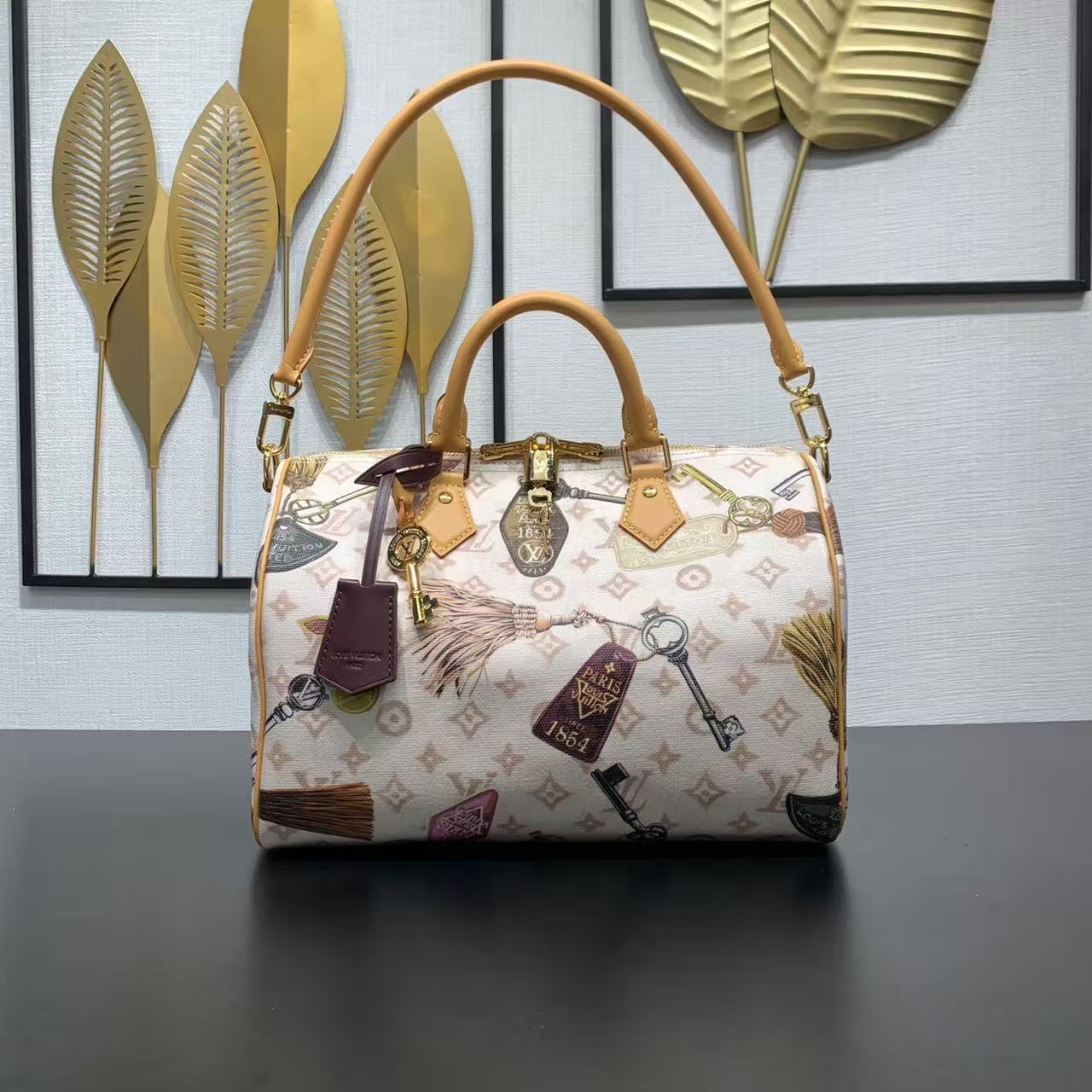 [TOP] Louis Vuitton LV Speedy Bag 30 x 21 x 17 cm - Beige - 711 Luxury